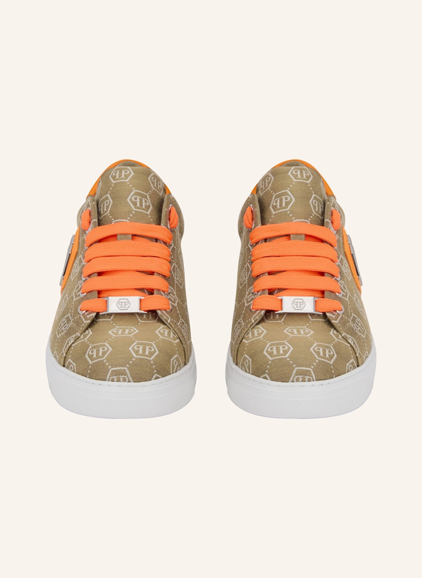 PHILIPP PLEIN Lo-Top Turnschuhe MONOGRAM: BEIGE