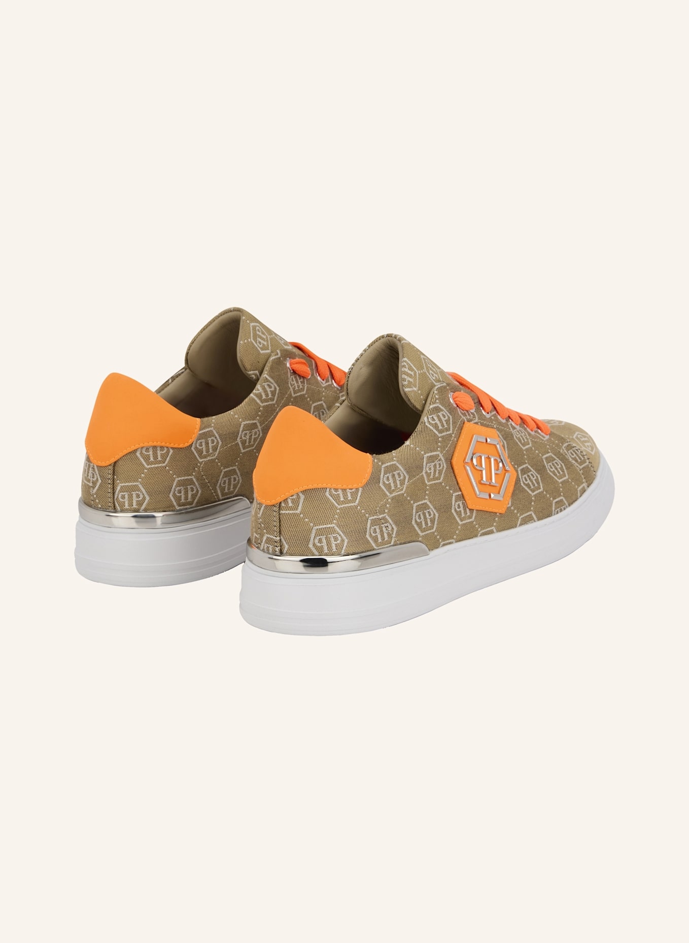 PHILIPP PLEIN Lo-Top Turnschuhe MONOGRAM: BEIGE