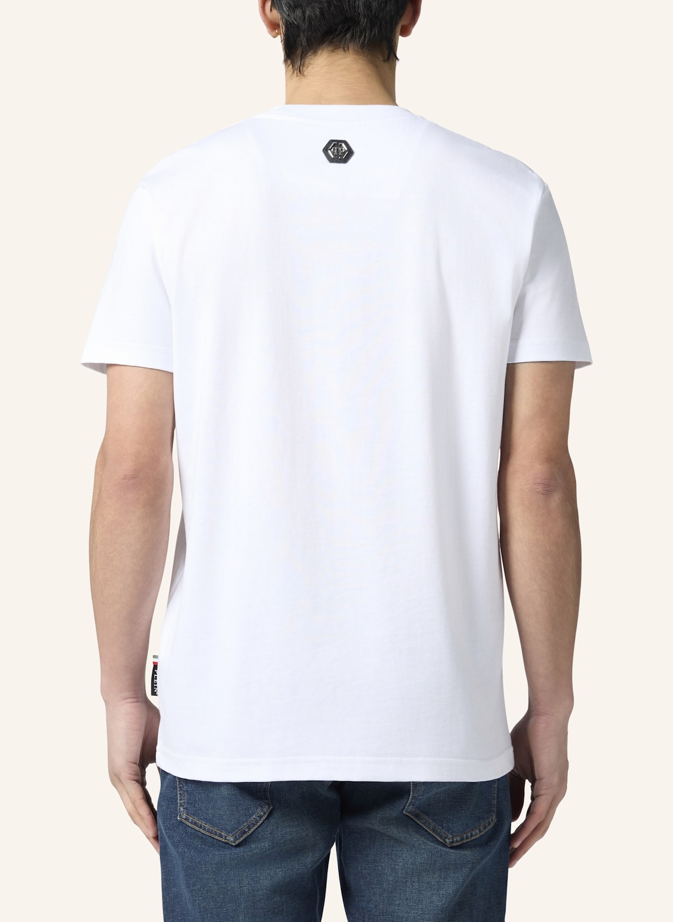 PHILIPP PLEIN PHILIPP PLEIN Round Neck T-Shirt Glitter Skull: WEISS