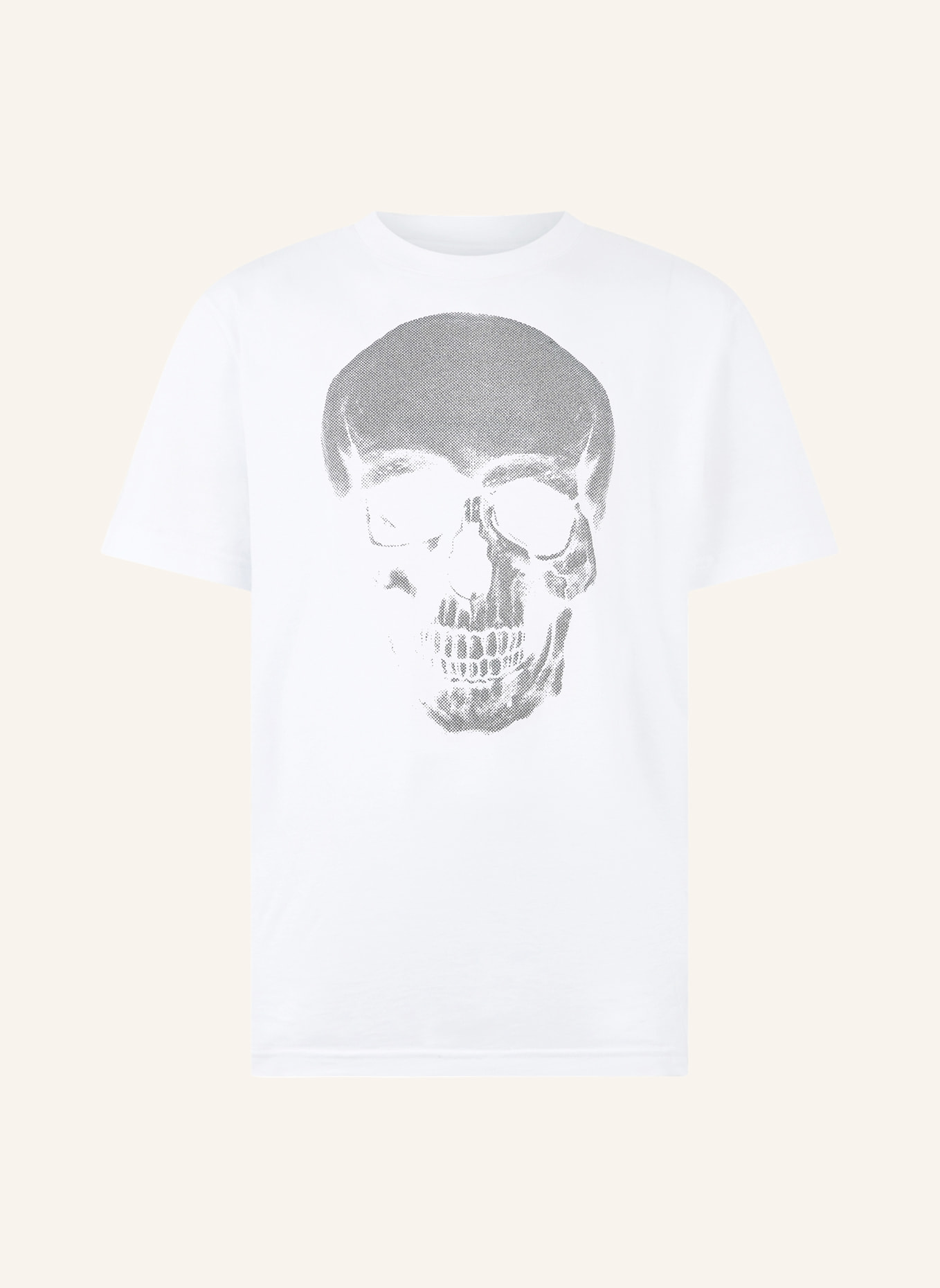 PHILIPP PLEIN PHILIPP PLEIN Round Neck T-Shirt Glitter Skull: WEISS