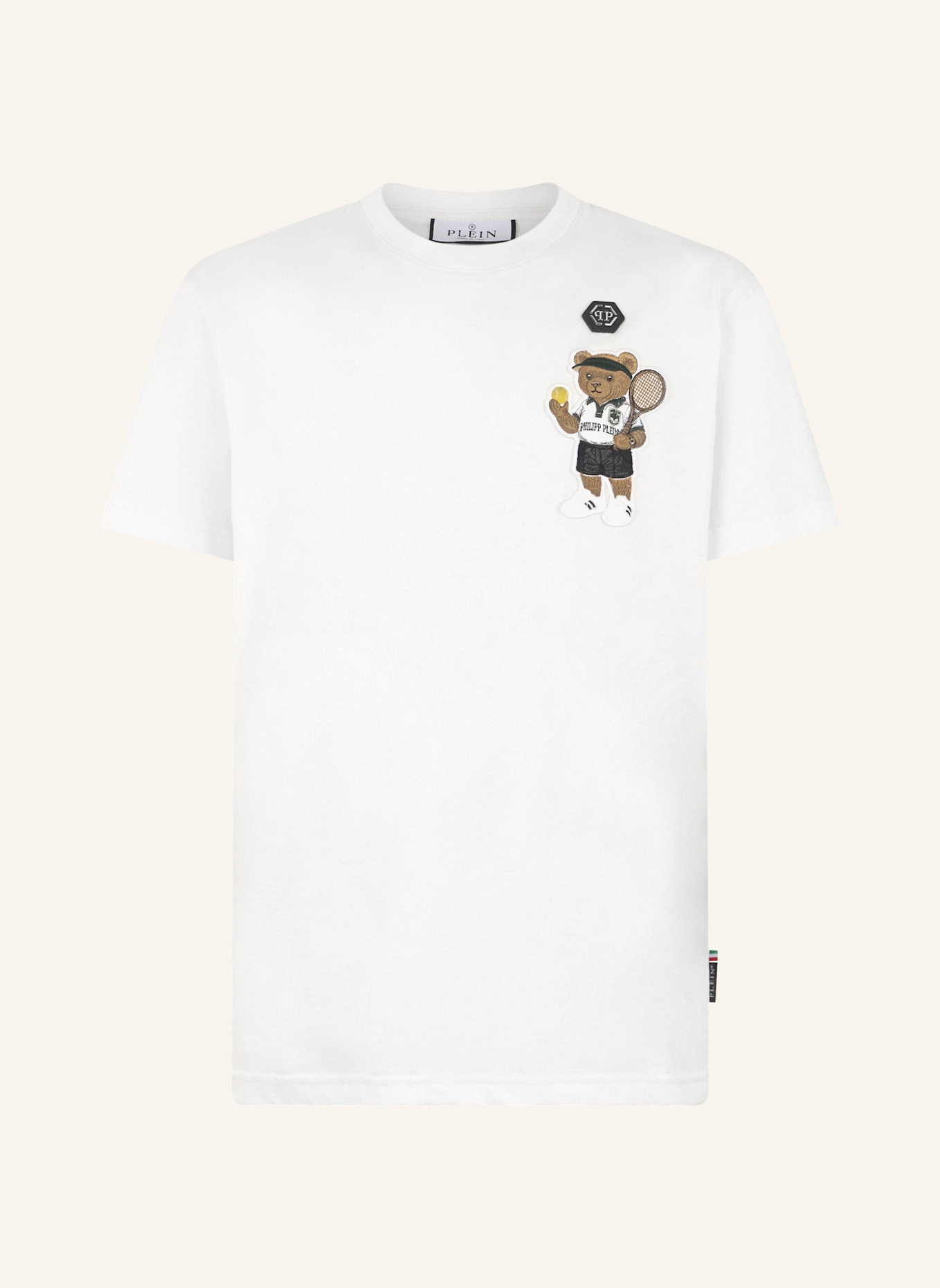 PHILIPP PLEIN PHILIPP PLEIN Round Neck T-Shirt Teddy Tennis Patch: SCHWARZ