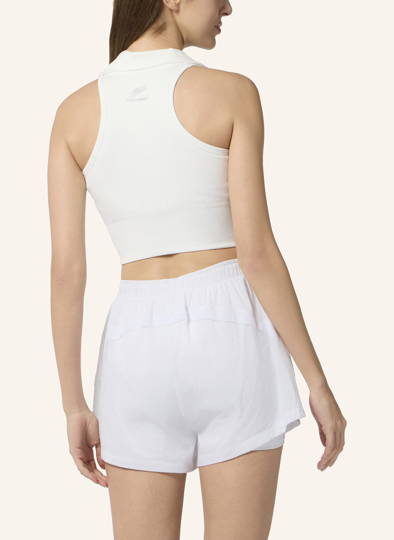PLEIN SPORT PLEIN SPORT Polo Neck Cropped Top PS: WEISS