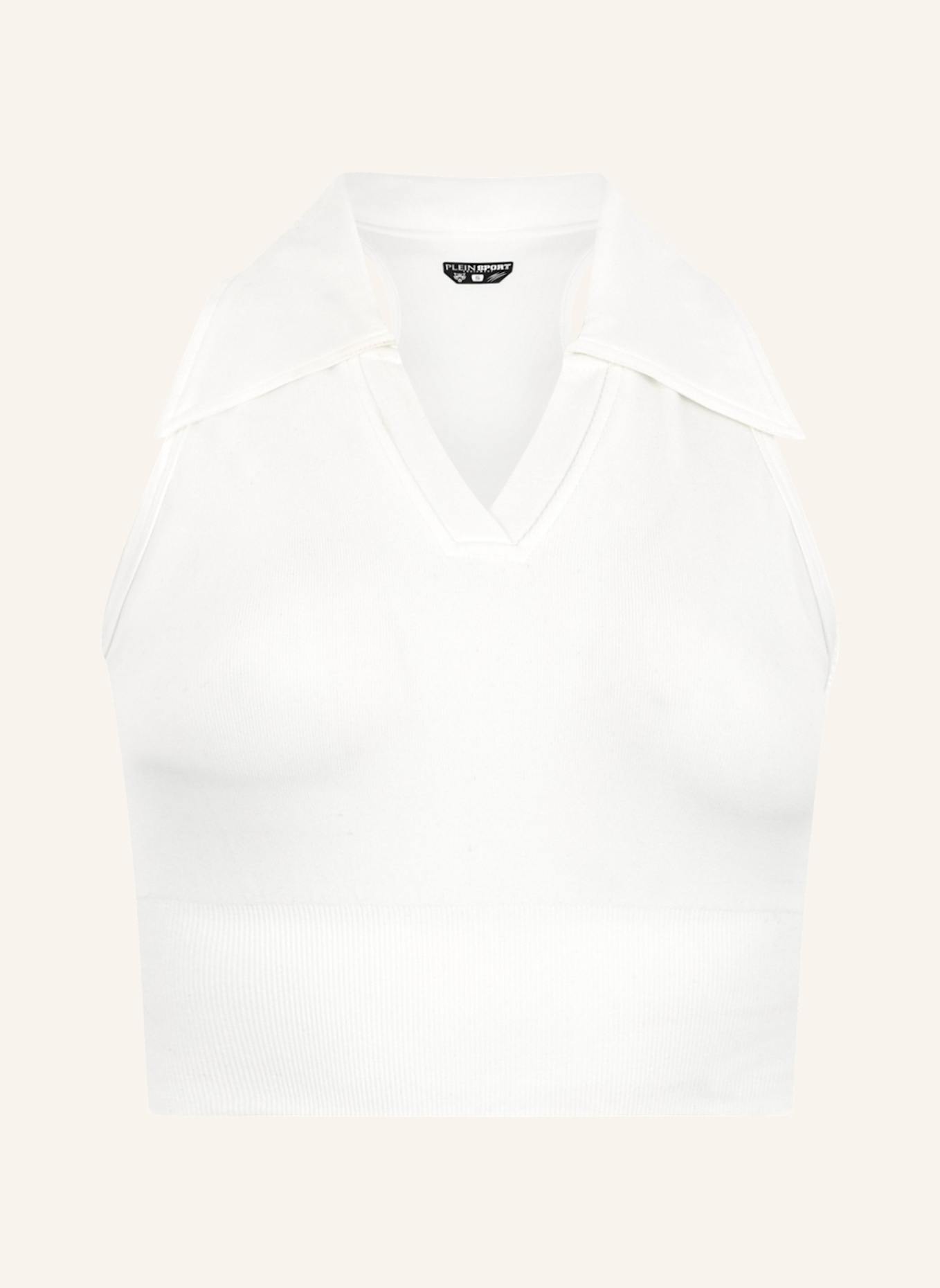 PLEIN SPORT PLEIN SPORT Polo Neck Cropped Top PS: WEISS