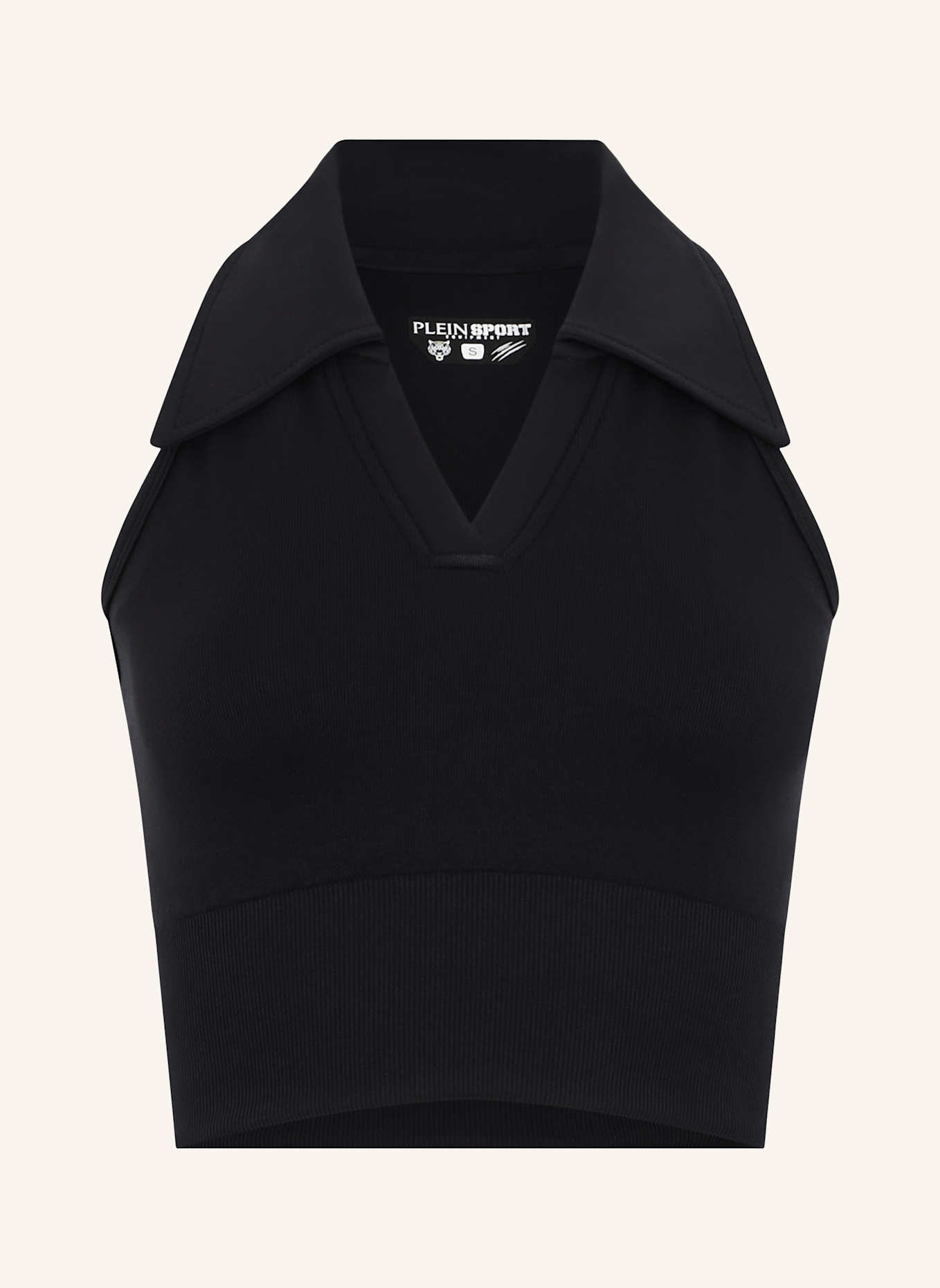 PLEIN SPORT PLEIN SPORT Polo Neck Cropped Top PS: SCHWARZ