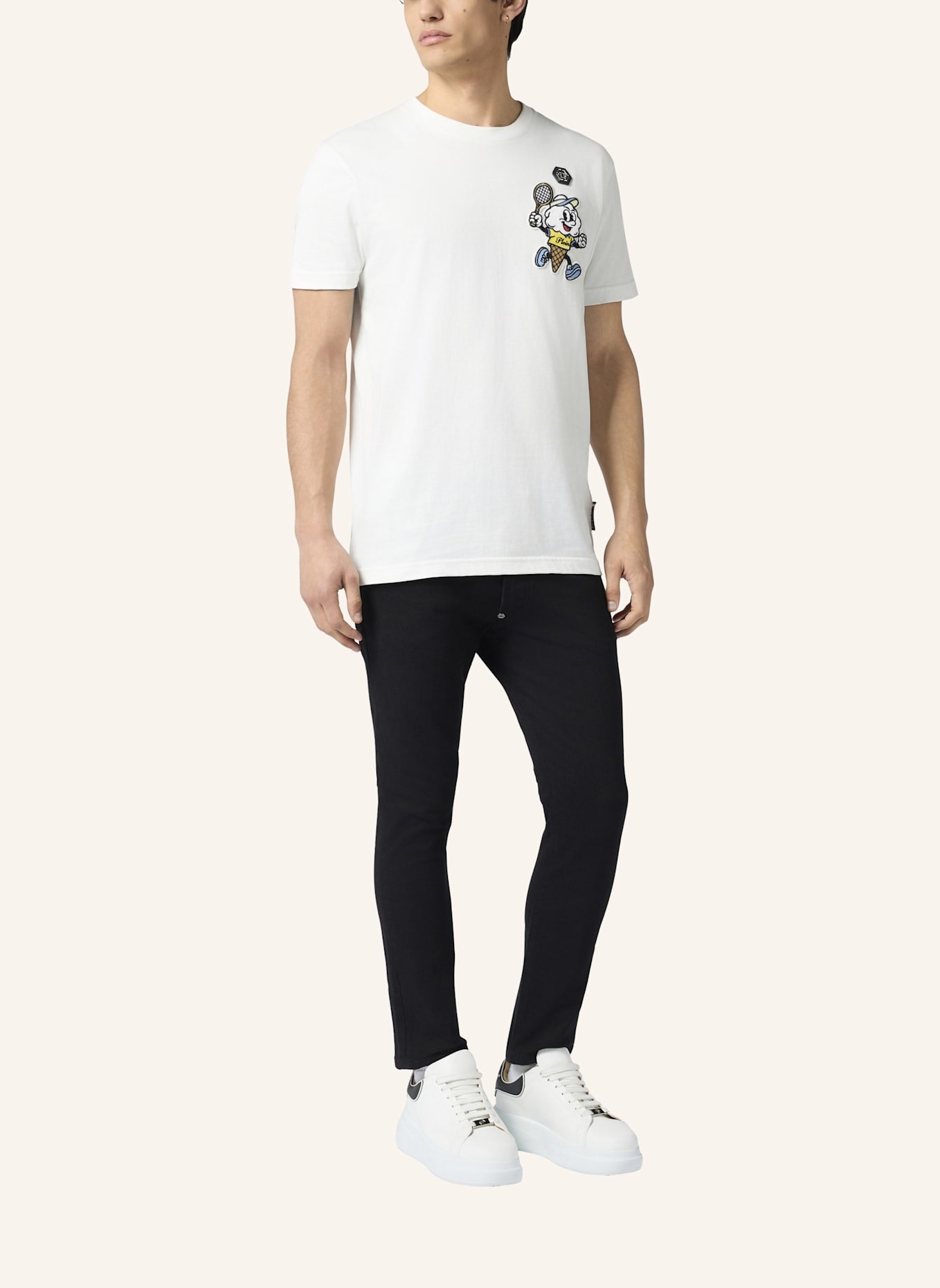PHILIPP PLEIN PHILIPP PLEIN Round Neck T-Shirt Gelato Monsters: SCHWARZ