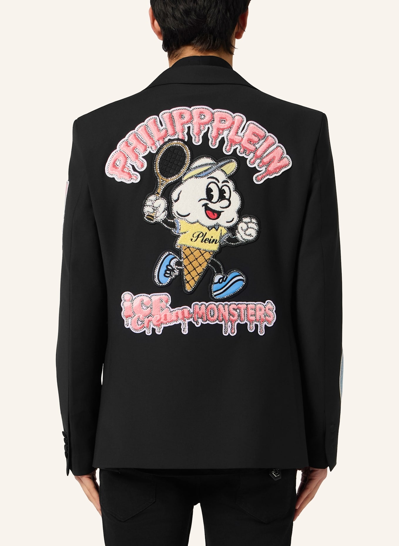 PHILIPP PLEIN PHILIPP PLEIN Gigolo Fit Blazer Ice Cream Patches: SCHWARZ