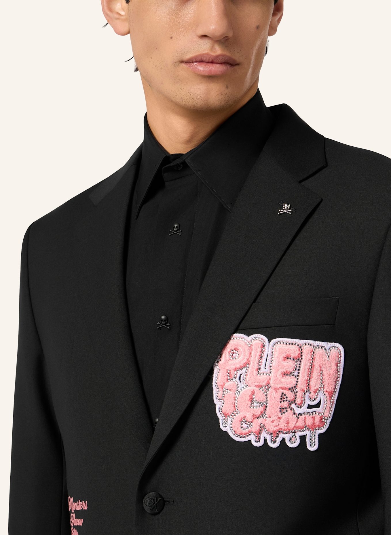 PHILIPP PLEIN PHILIPP PLEIN Gigolo Fit Blazer Ice Cream Patches: SCHWARZ