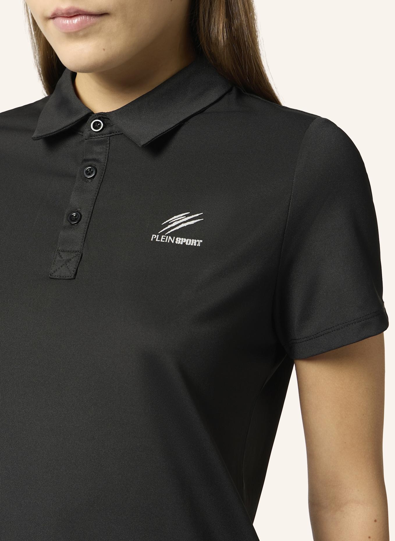 PLEIN SPORT PLEIN SPORT Pique Polo T-Shirt Reflective Scratch: SCHWARZ