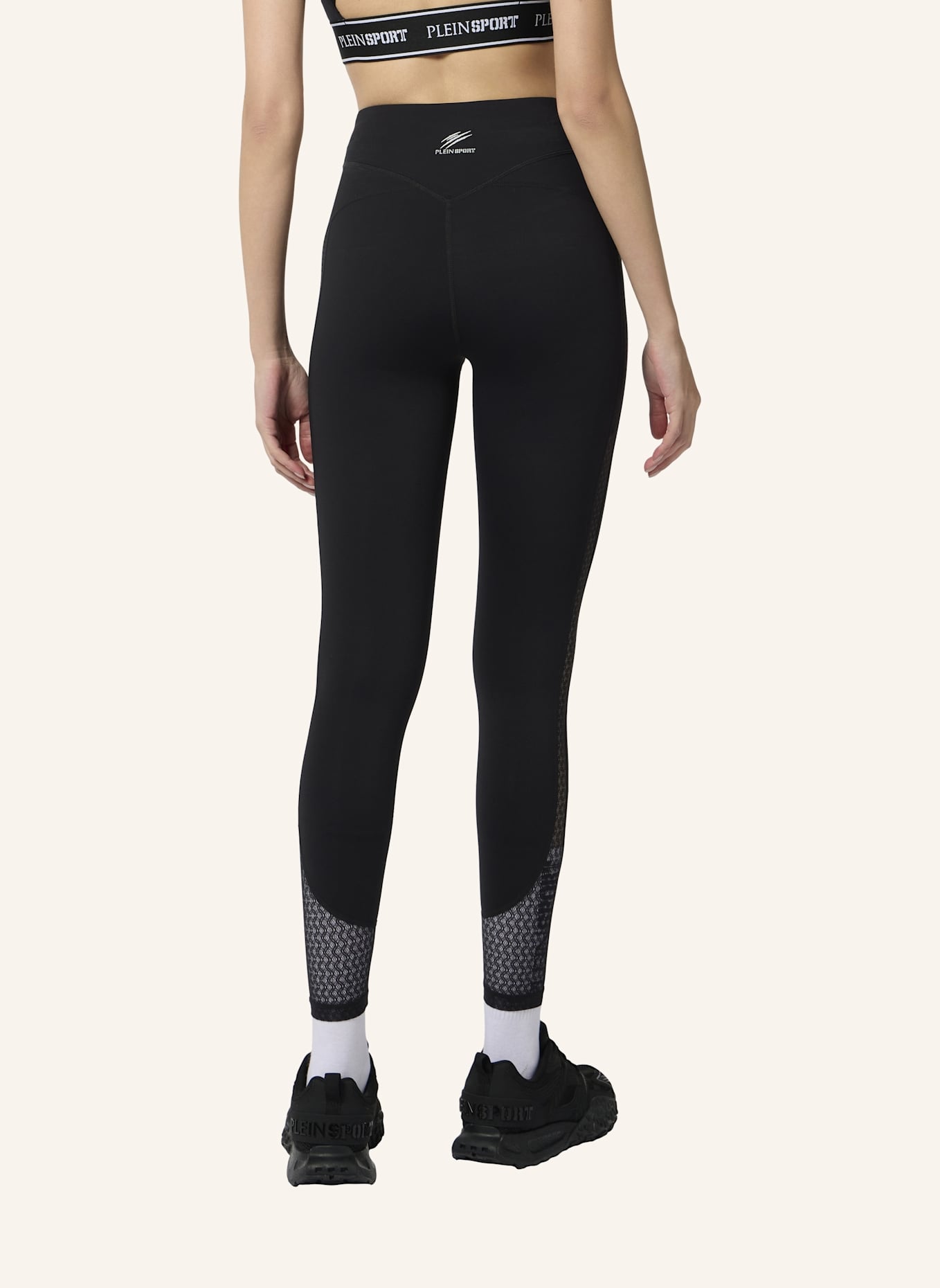 PLEIN SPORT PLEIN SPORT Leggings with Mesh Inserts PS: SCHWARZ