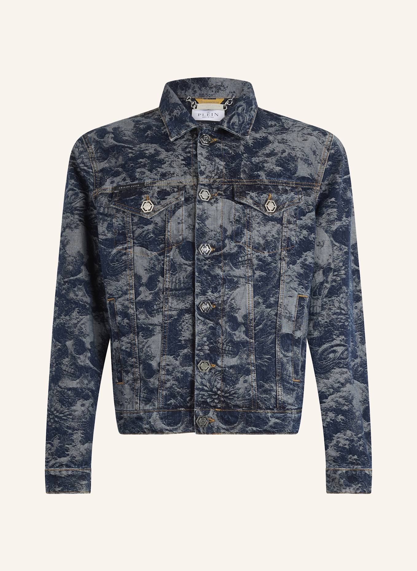 PHILIPP PLEIN PHILIPP PLEIN Trucker Jacket All-Over Skull Skull: BLAU