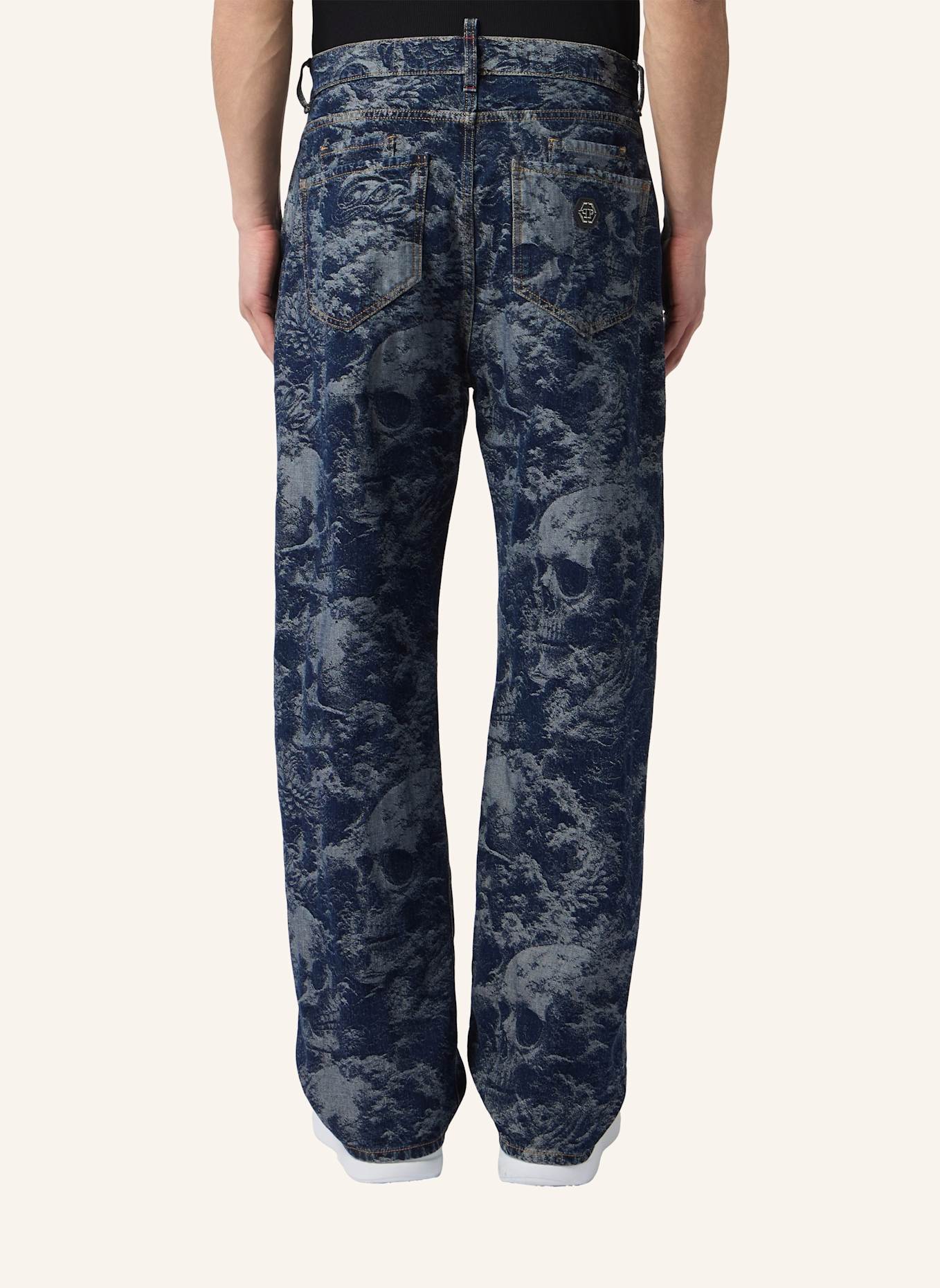 PHILIPP PLEIN PHILIPP PLEIN Beach Boy Fit Jeans All-Over Skulls Skull: BLAU