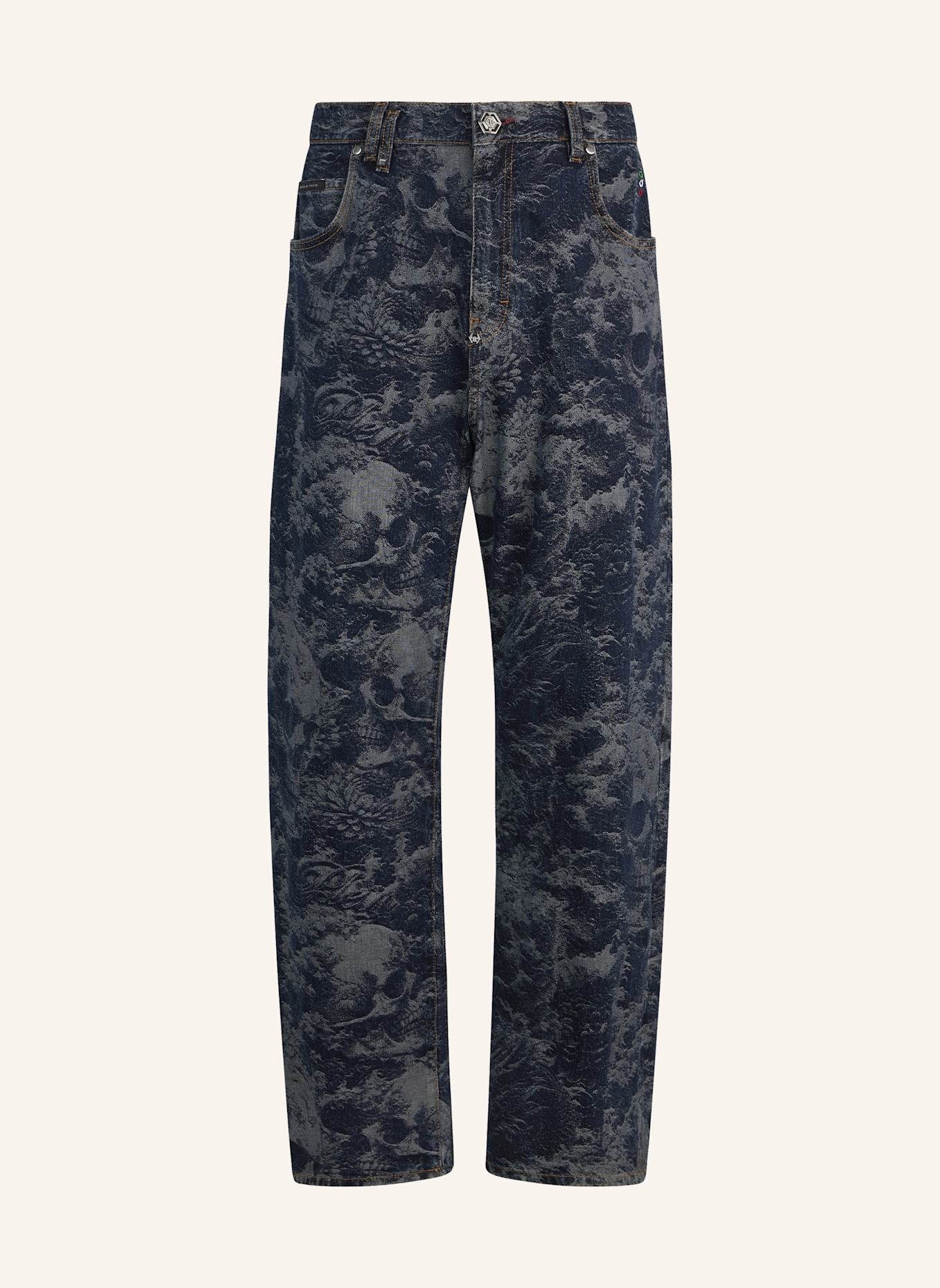 PHILIPP PLEIN PHILIPP PLEIN Beach Boy Fit Jeans All-Over Skulls Skull: BLAU