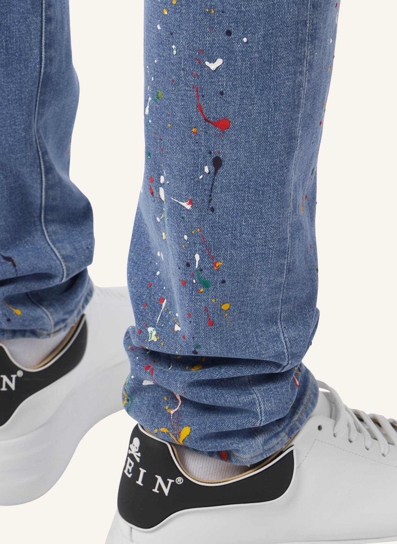 PHILIPP PLEIN PHILIPP PLEIN Super Straight Cut Jeans Paint: HELLBLAU