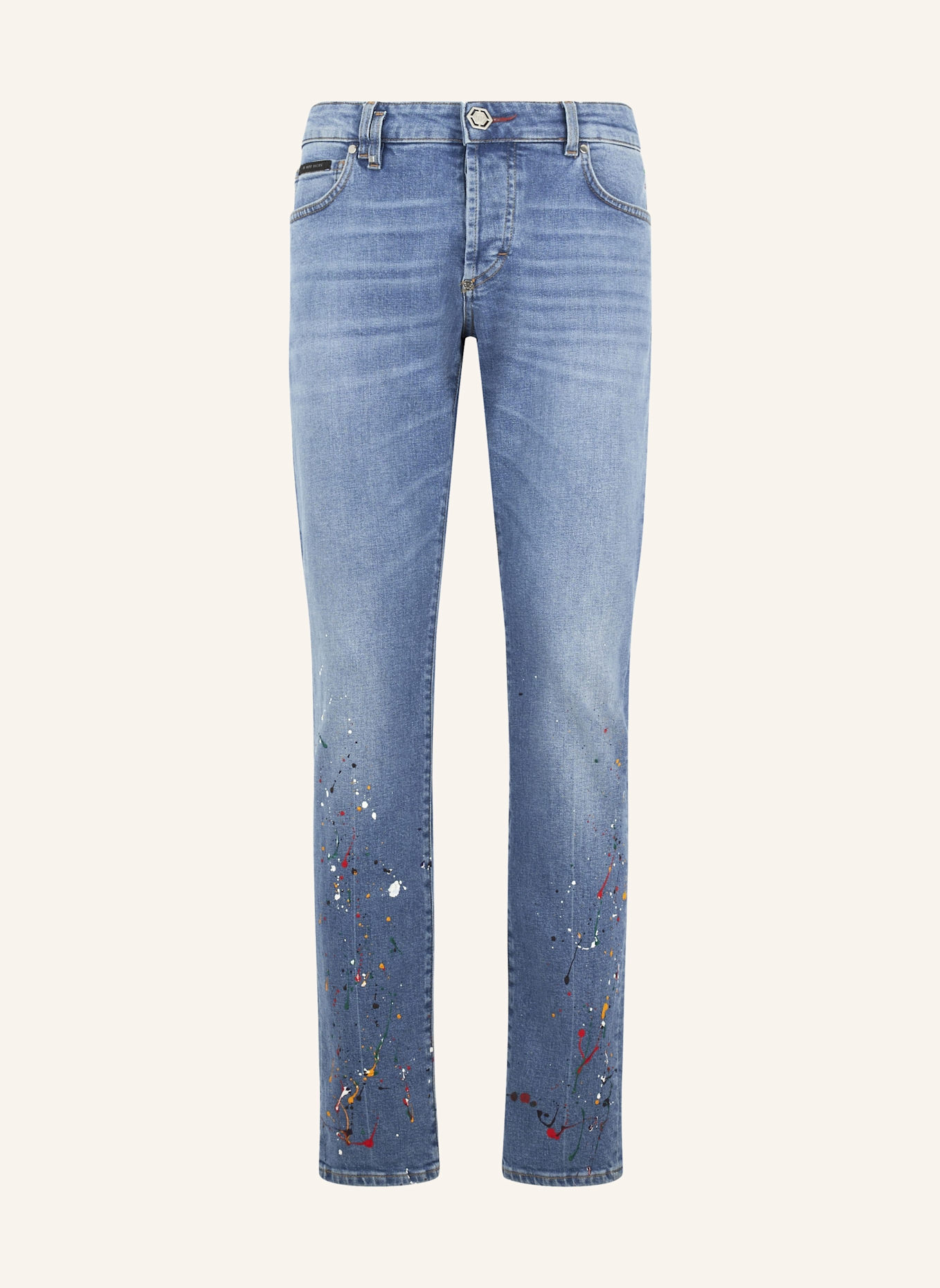 PHILIPP PLEIN PHILIPP PLEIN Super Straight Cut Jeans Paint: HELLBLAU