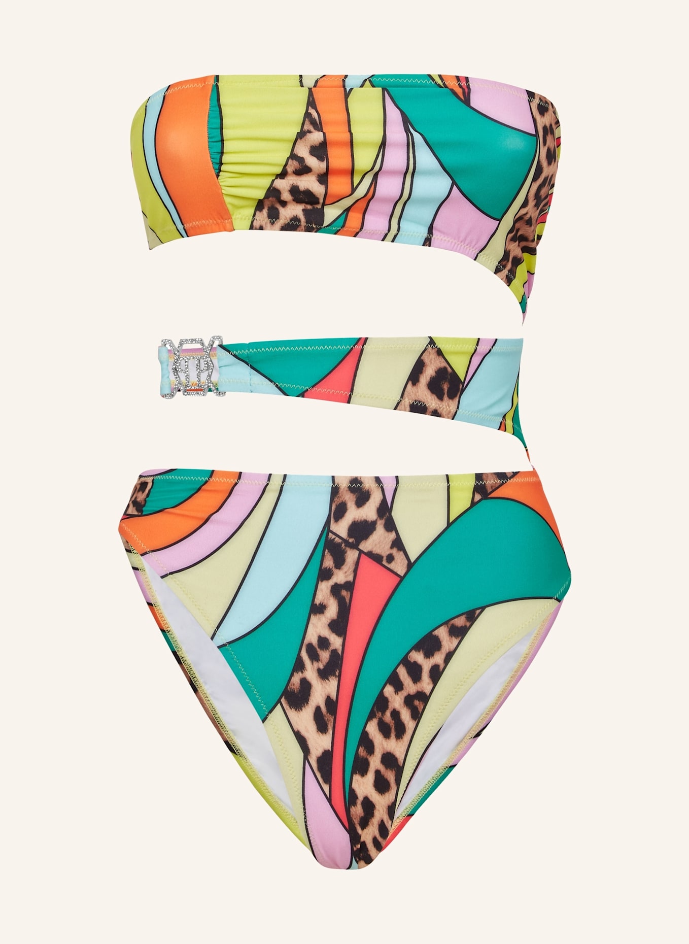 PHILIPP PLEIN Monokini: BLAU/ GELB/ FUCHSIA