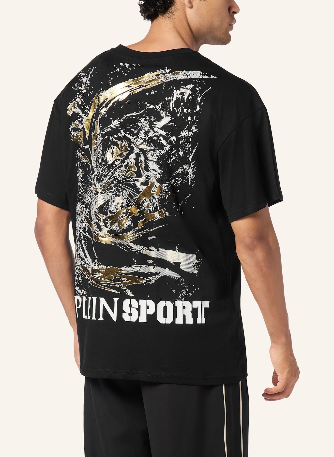 PLEIN SPORT T-Shirt Rundhalsausschnitt Ss TIGER: SCHWARZ