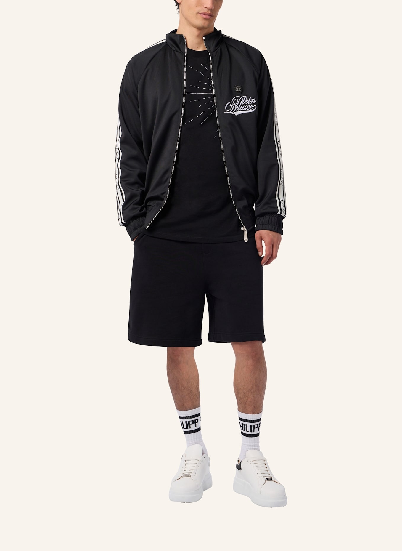 PHILIPP PLEIN PHILIPP PLEIN Tracksuit Jacket Plein Deluxe Signature Signature: SCHWARZ