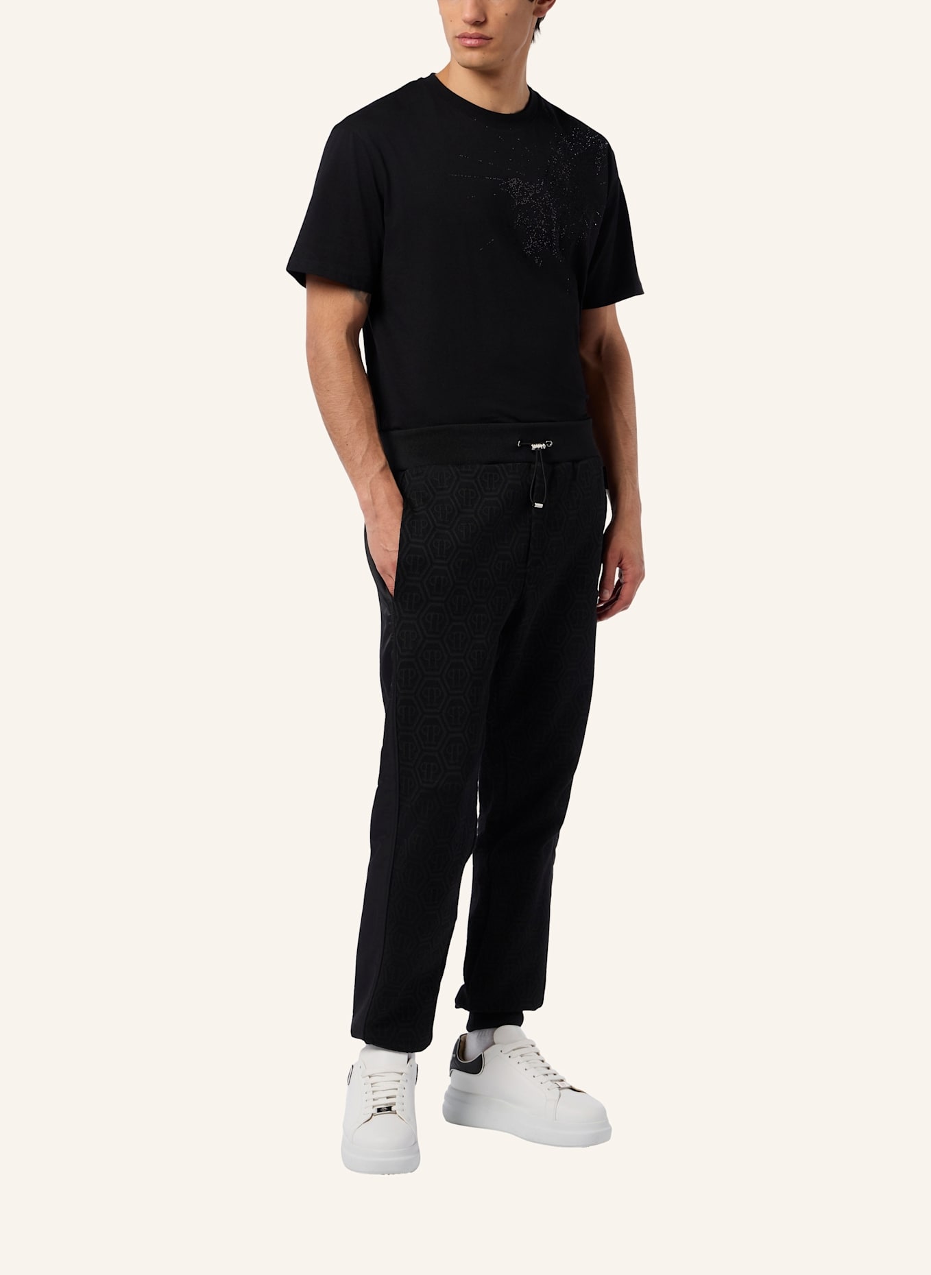PHILIPP PLEIN PHILIPP PLEIN Composed Jogger Pants Monogram Monogram: SCHWARZ