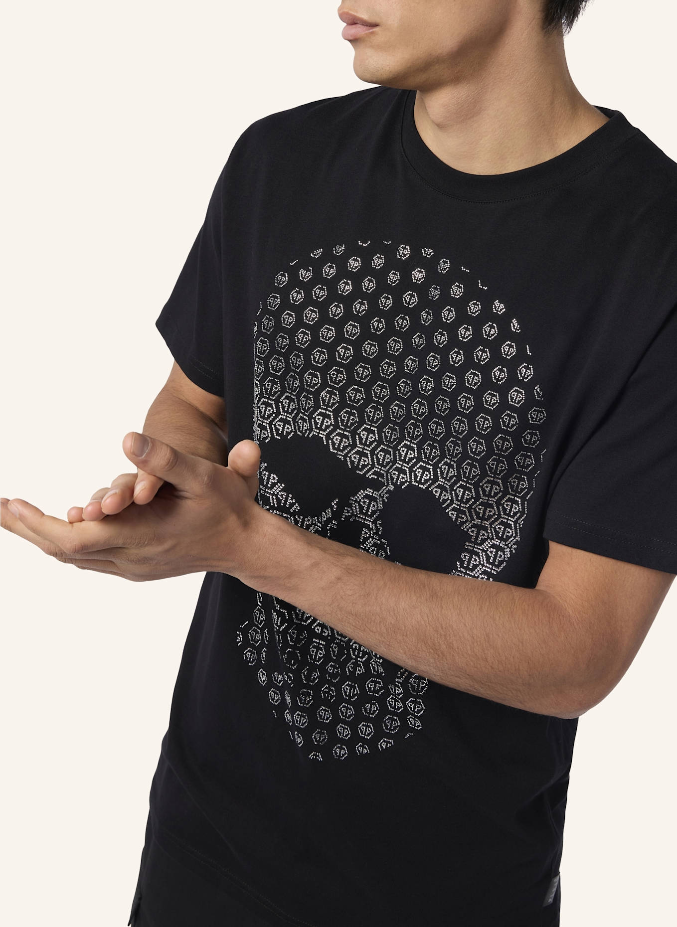 PHILIPP PLEIN PHILIPP PLEIN Round Neck T-Shirt Skull Strass Skull Strass: SCHWARZ