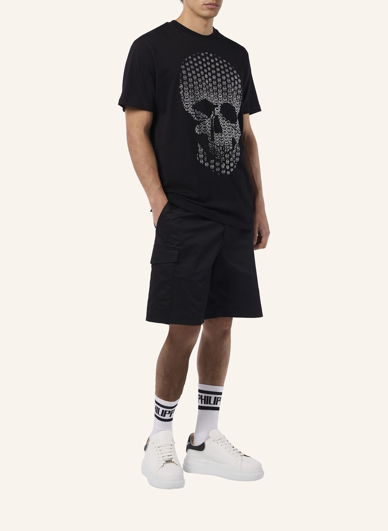 PHILIPP PLEIN PHILIPP PLEIN Round Neck T-Shirt Skull Strass Skull Strass: SCHWARZ