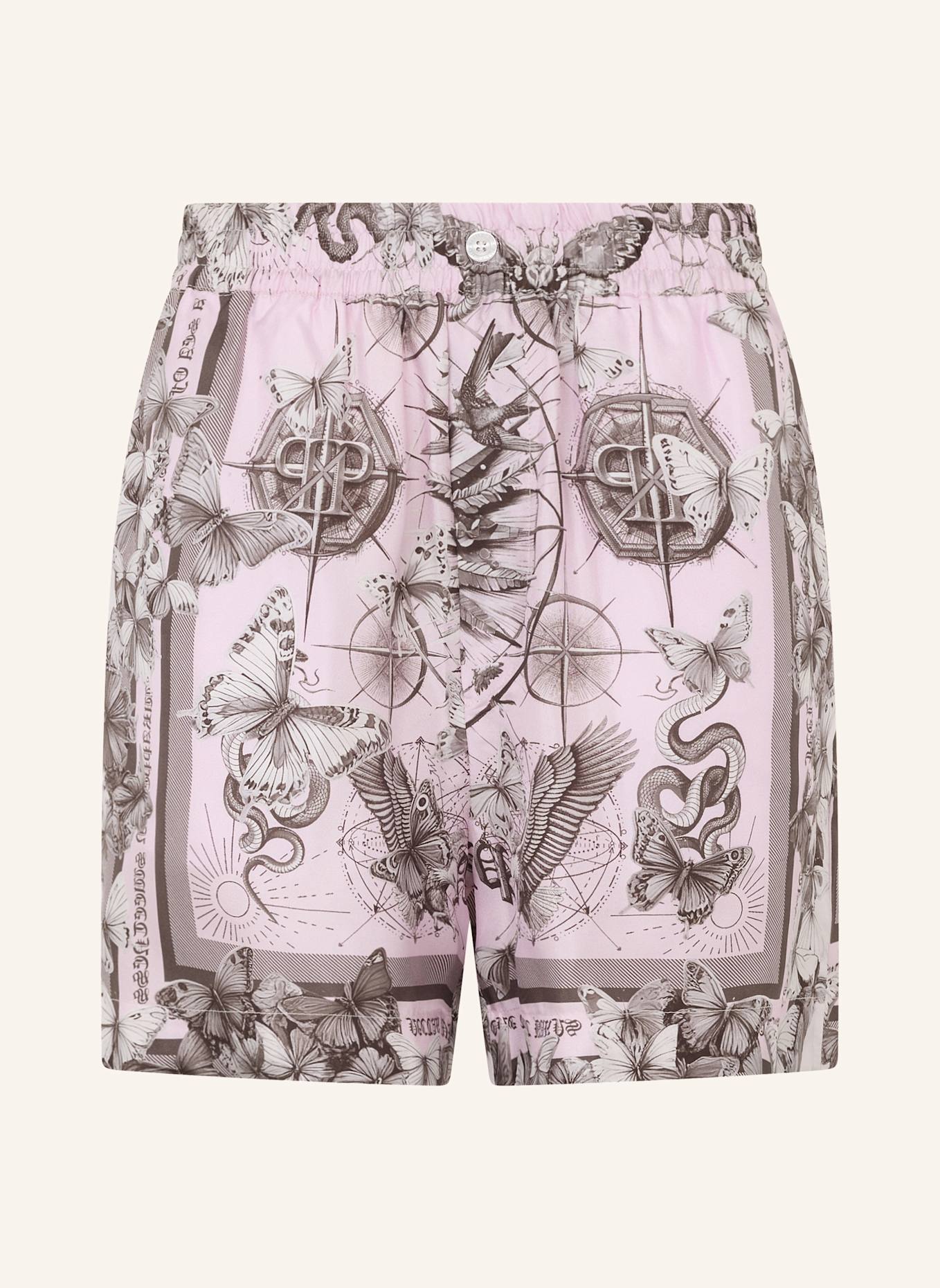 PHILIPP PLEIN PHILIPP PLEIN Silk Shorts Butterfly Tattoo: ROSA