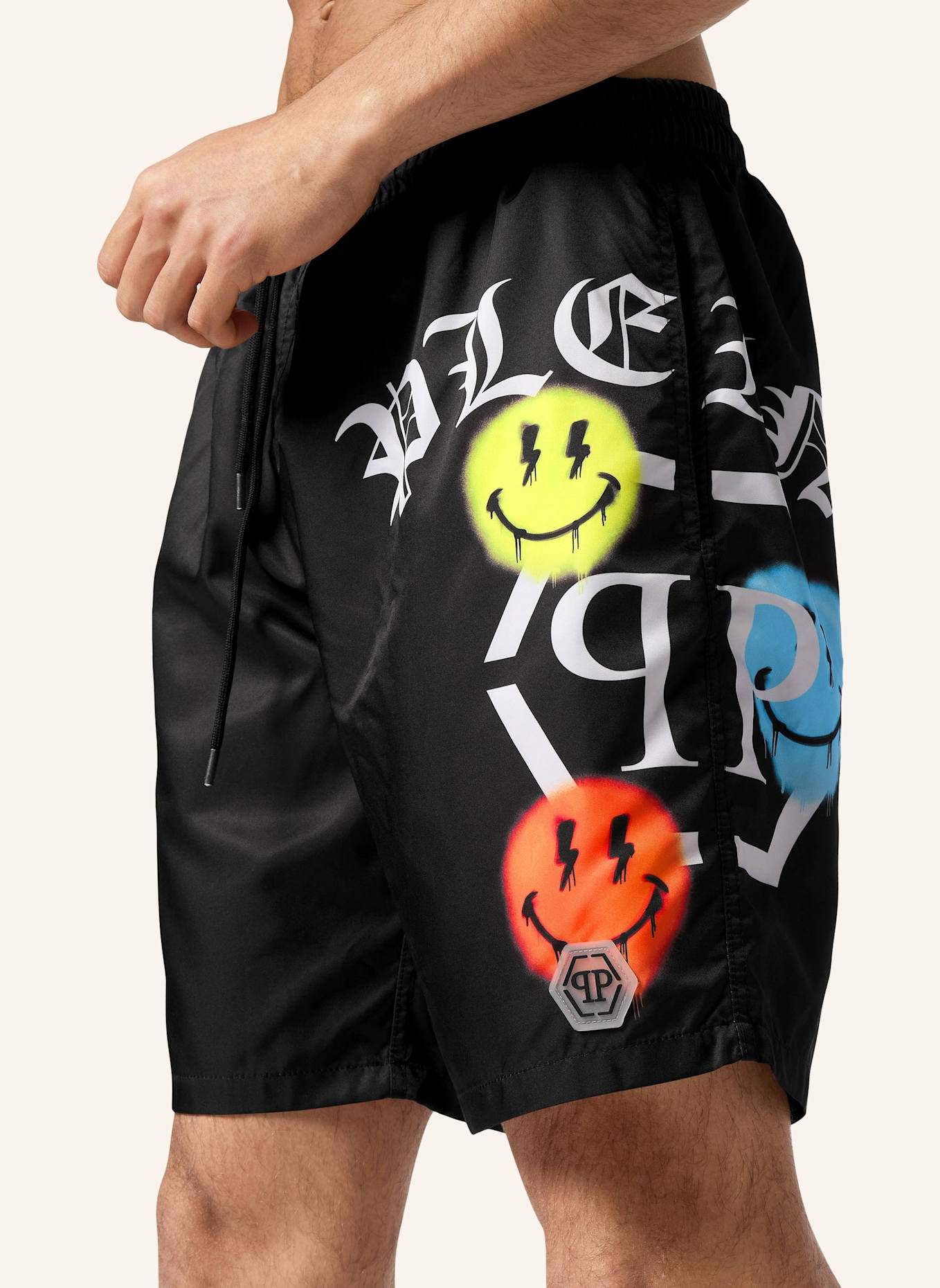 PHILIPP PLEIN Badehose: SCHWARZ