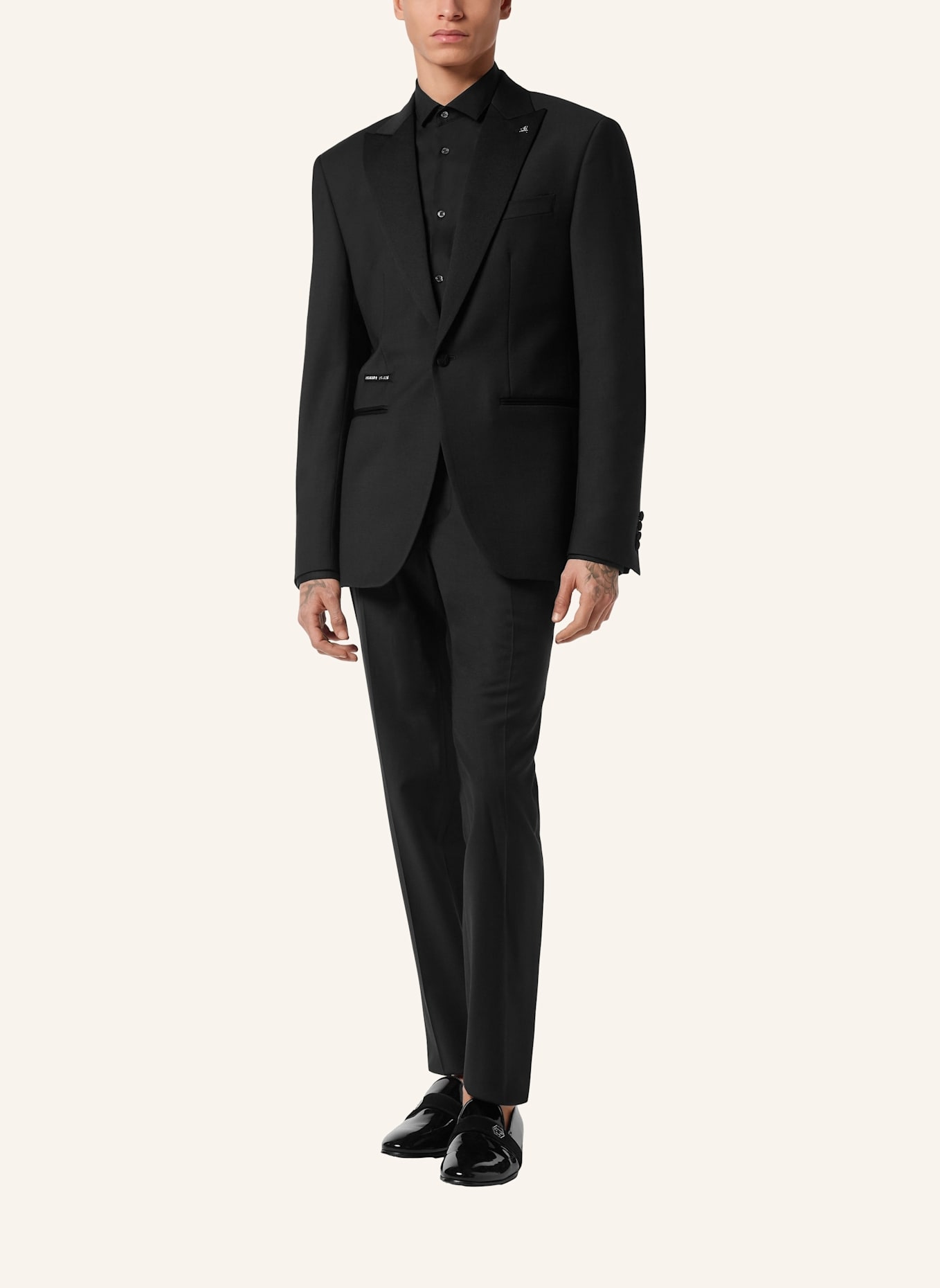 PHILIPP PLEIN PHILIPP PLEIN Ein-Knopf-Blazer Slim Fit TEDDY: SCHWARZ