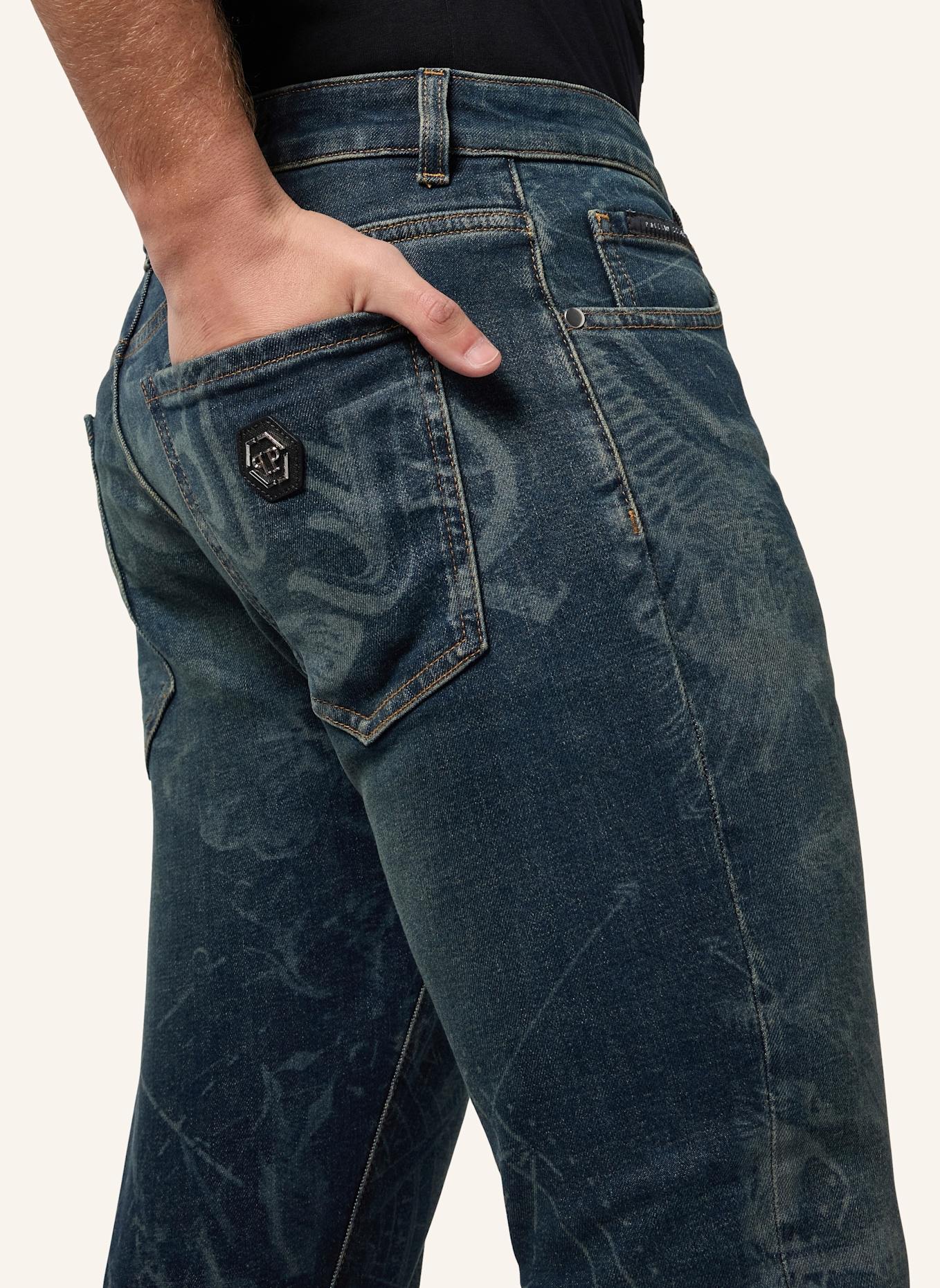 PHILIPP PLEIN PHILIPP PLEIN Printed Super Straight Cut Jeans Tattoo: BLAU