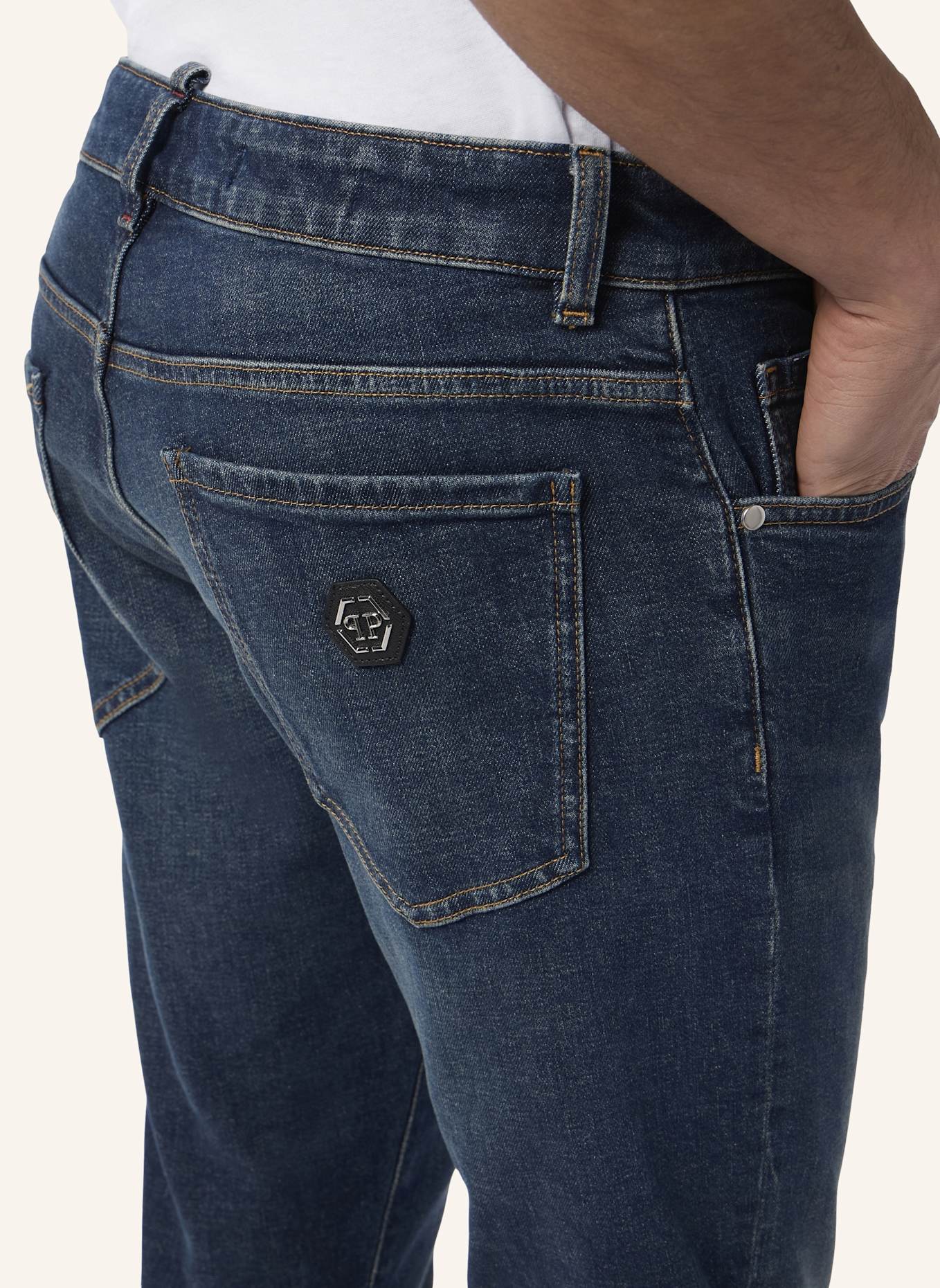 PHILIPP PLEIN PHILIPP PLEIN Super Straight Cut Jeans Paint: BLAU