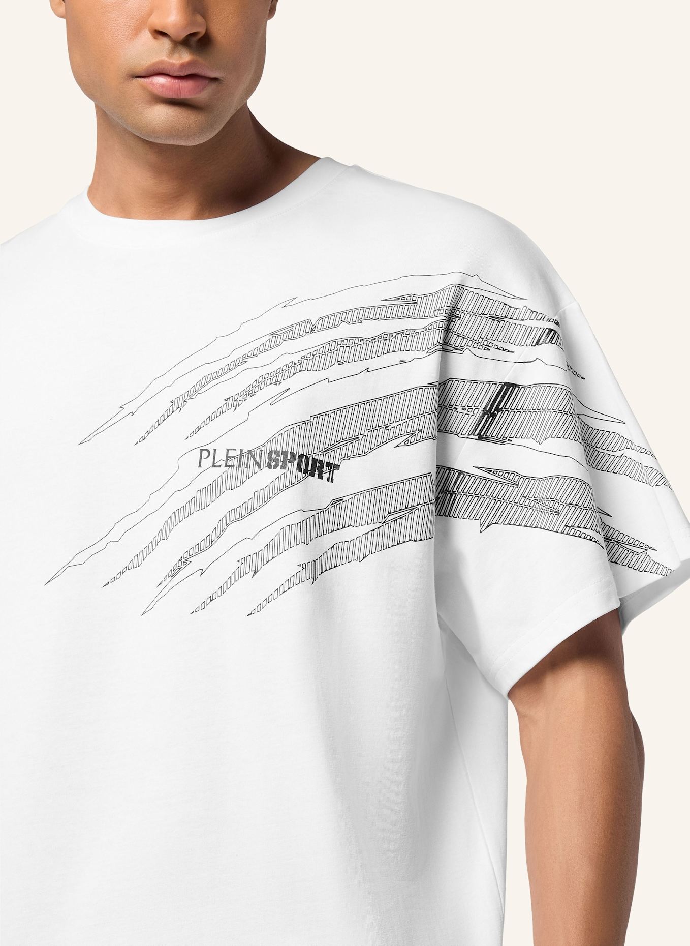 PLEIN SPORT PLEIN SPORT T-Shirt Rundhalsausschnitt Ss SCRATCH: WEISS