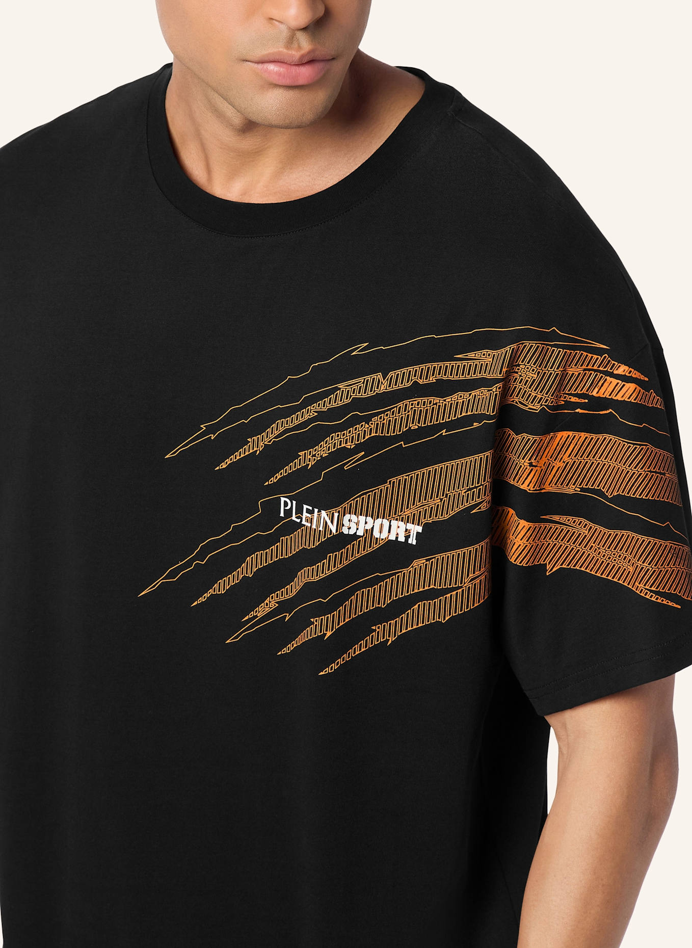 PLEIN SPORT PLEIN SPORT T-Shirt Rundhalsausschnitt Ss SCRATCH: SCHWARZ