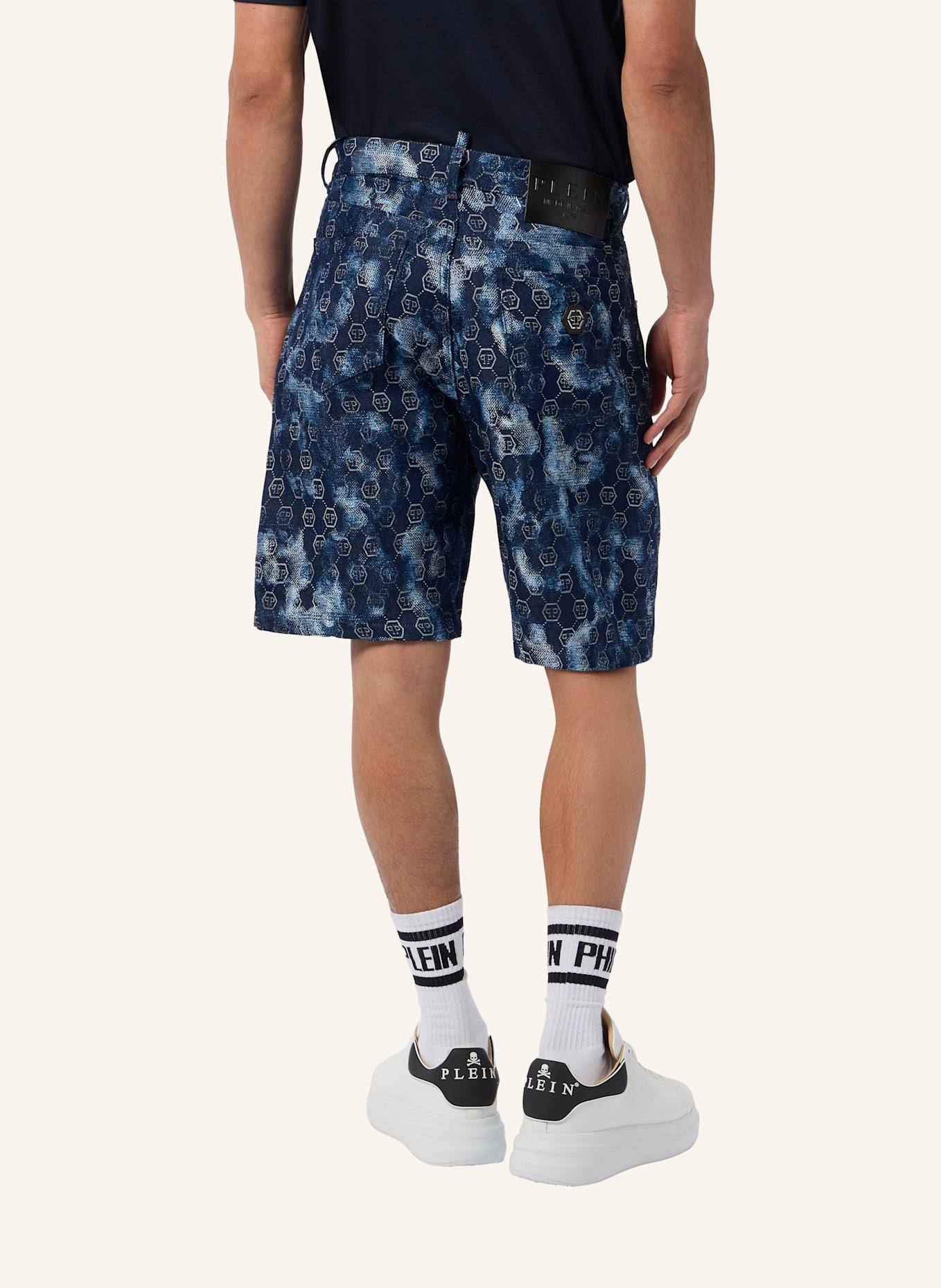 PHILIPP PLEIN PHILIPP PLEIN Denim Shorts Jacquard Monogram: DUNKELBLAU