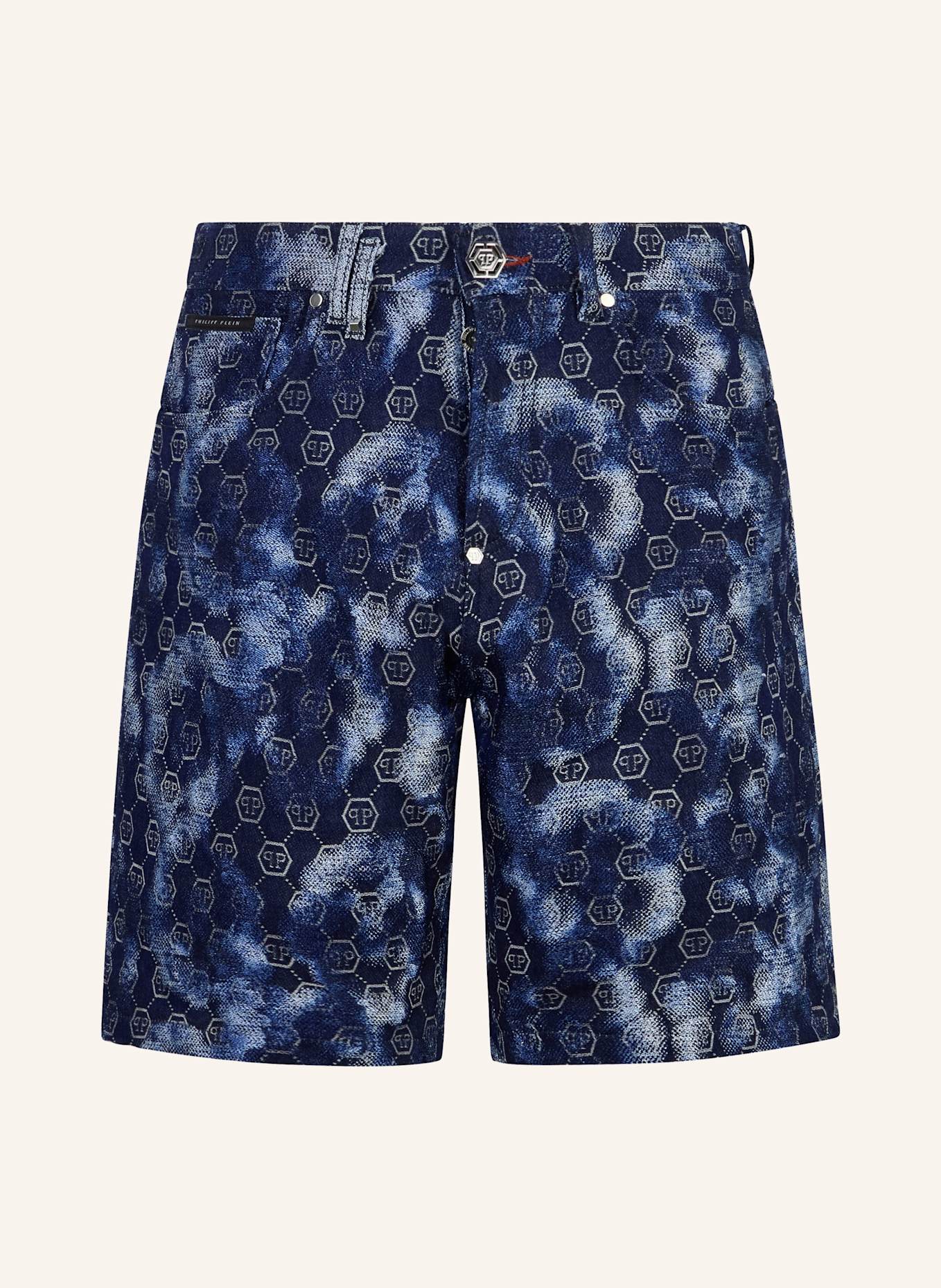 PHILIPP PLEIN PHILIPP PLEIN Denim Shorts Jacquard Monogram: DUNKELBLAU