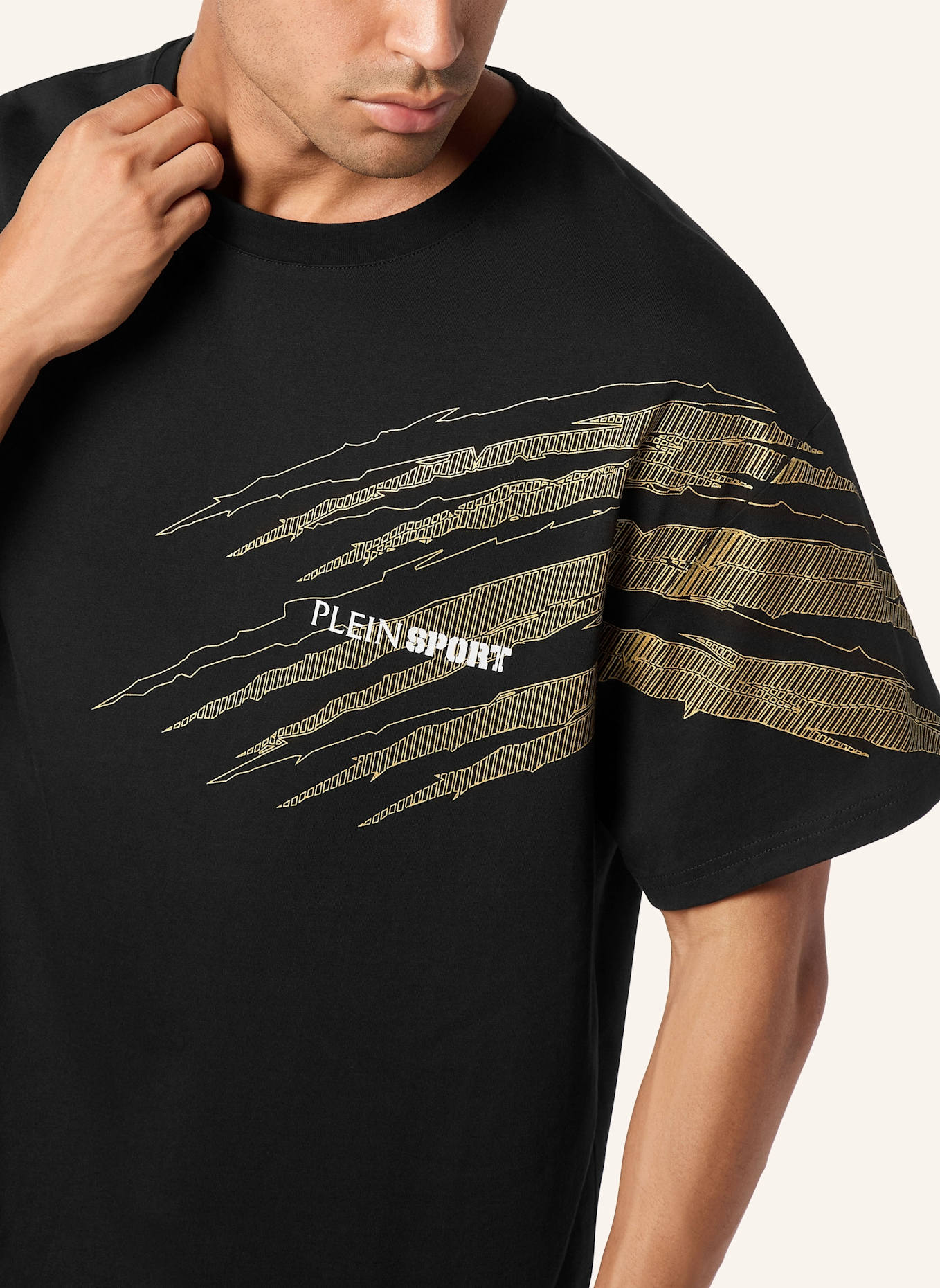 PLEIN SPORT PLEIN SPORT T-Shirt Rundhalsausschnitt Ss SCRATCH: SCHWARZ