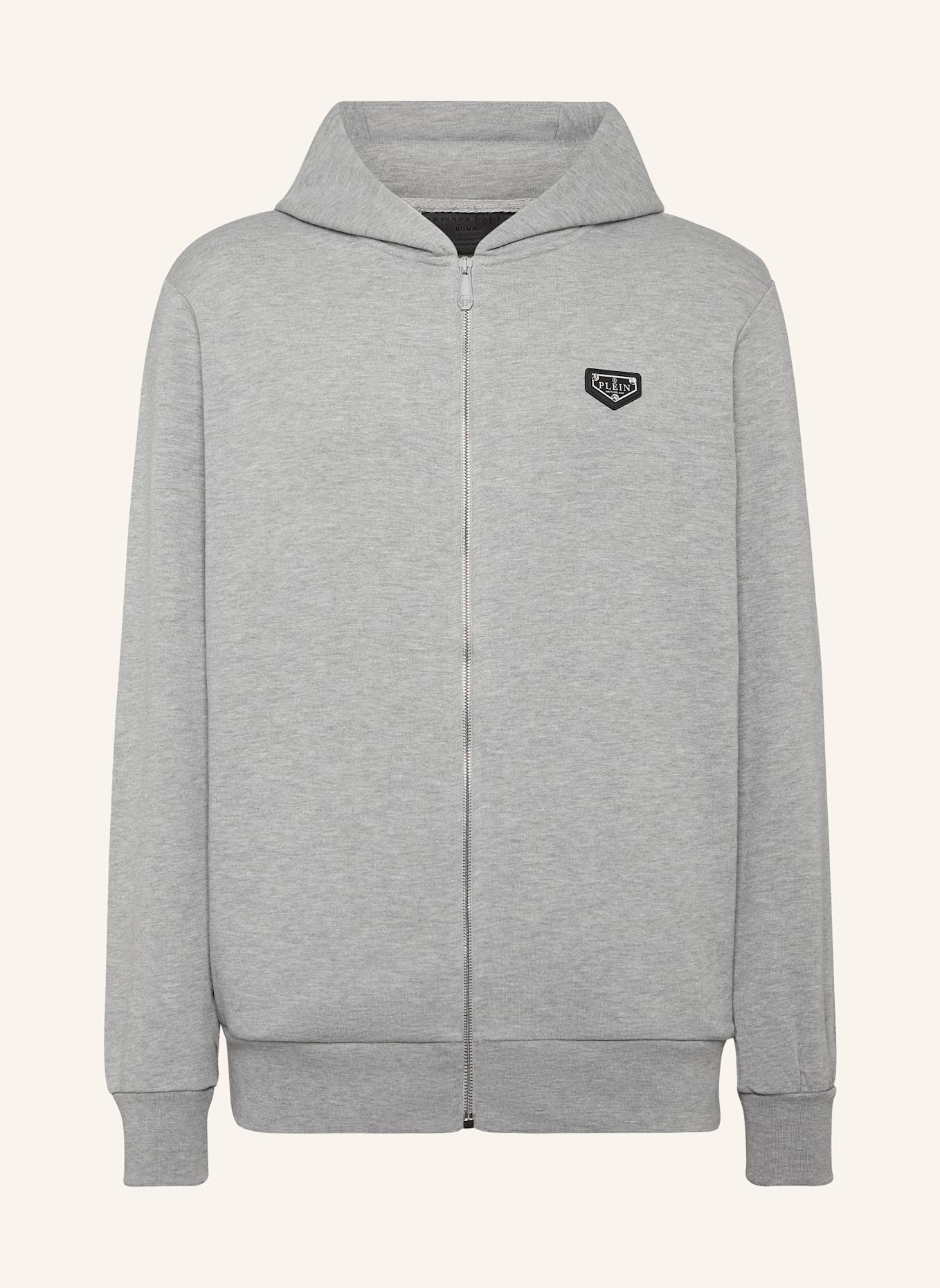 PHILIPP PLEIN Sweatjacke mit Kapuze ICONIC PLEIN: GRAU