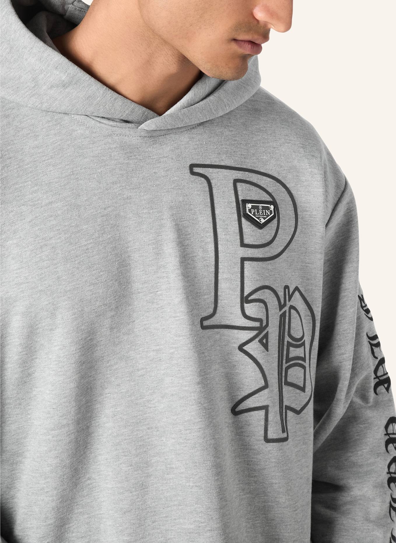 PHILIPP PLEIN PHILIPP PLEIN Hoodie GOTHIC PLEIN: GRAU