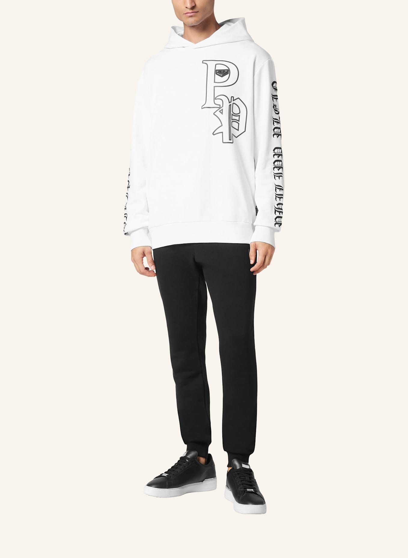 PHILIPP PLEIN PHILIPP PLEIN Hoodie GOTHIC PLEIN: WEISS