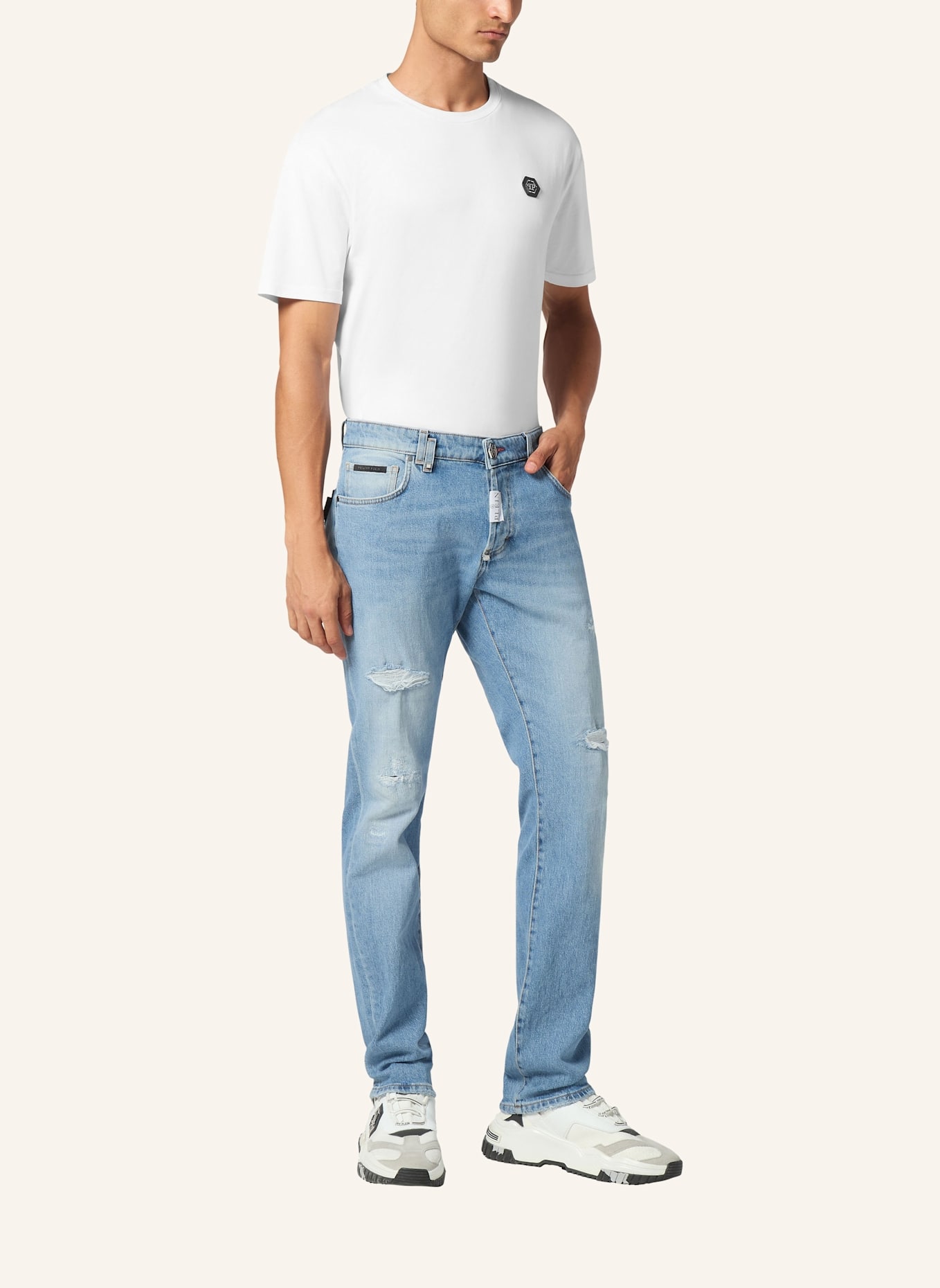 PHILIPP PLEIN Supergerader Schnitt: HELLBLAU