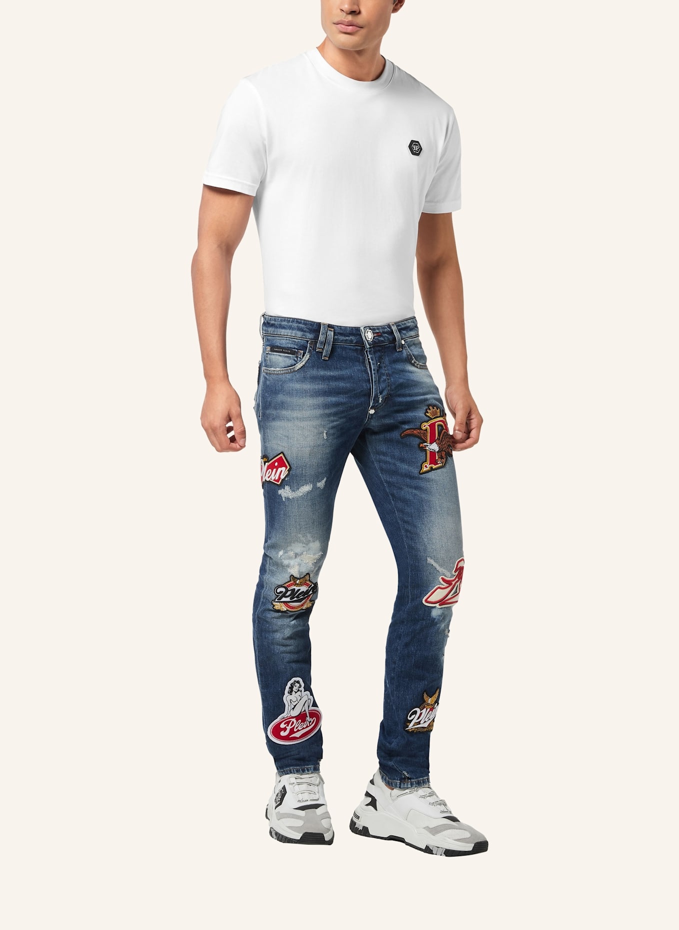 PHILIPP PLEIN Supergerader Schnitt: DUNKELBLAU