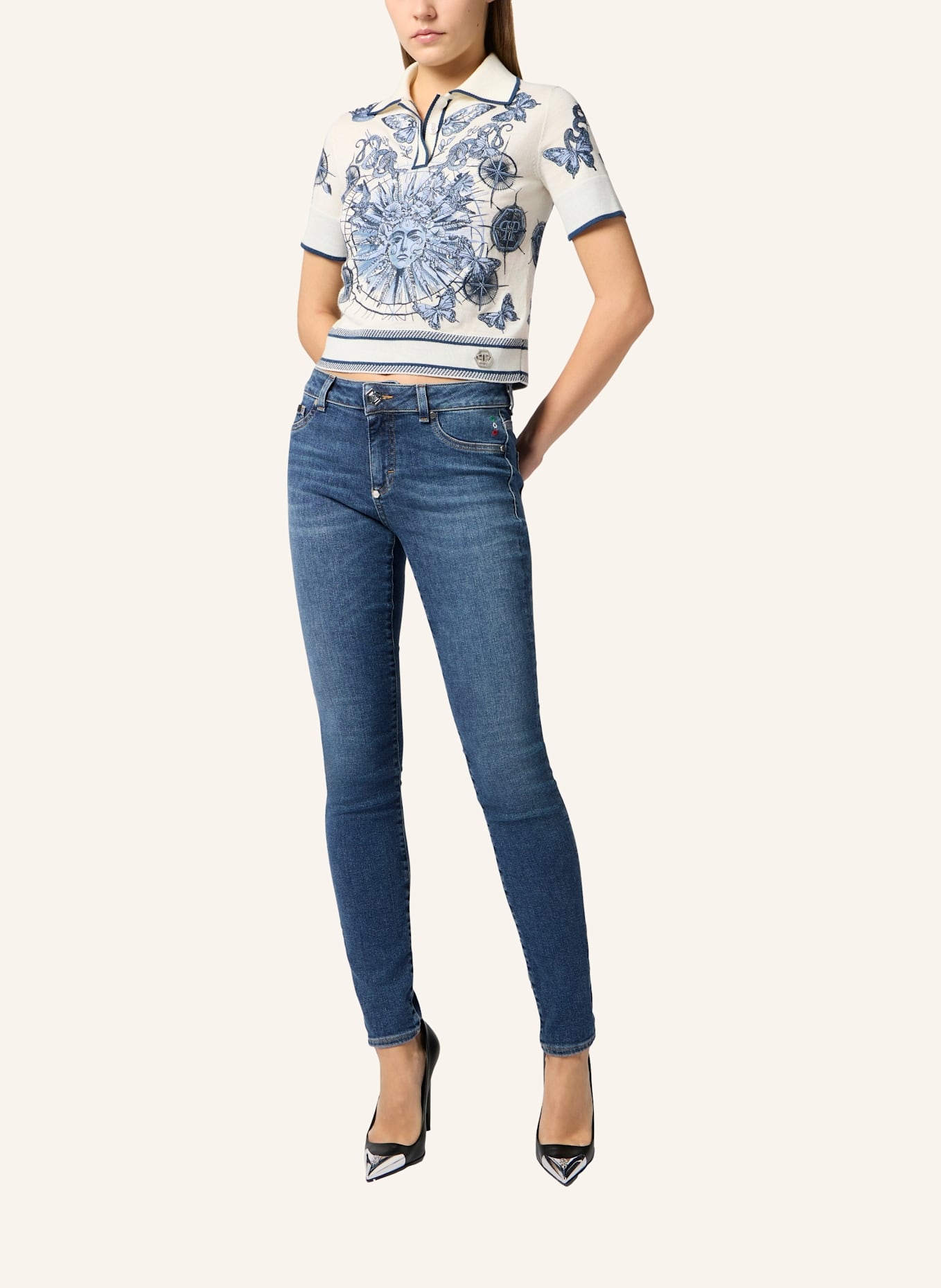 PHILIPP PLEIN PHILIPP PLEIN Super Stretch Jeggings Basic: DUNKELBLAU