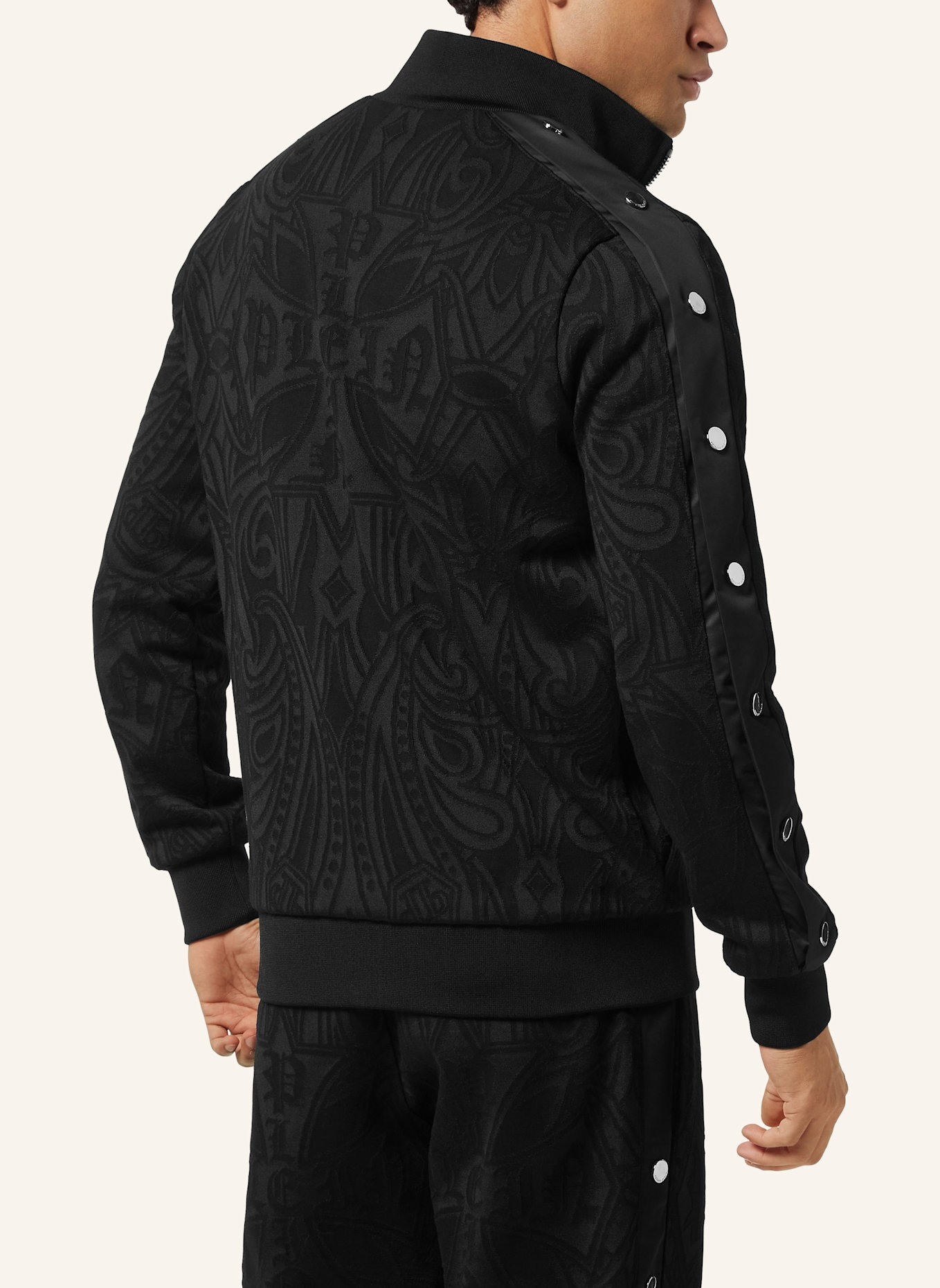 PHILIPP PLEIN Jogging-Jacke CHROME: SCHWARZ
