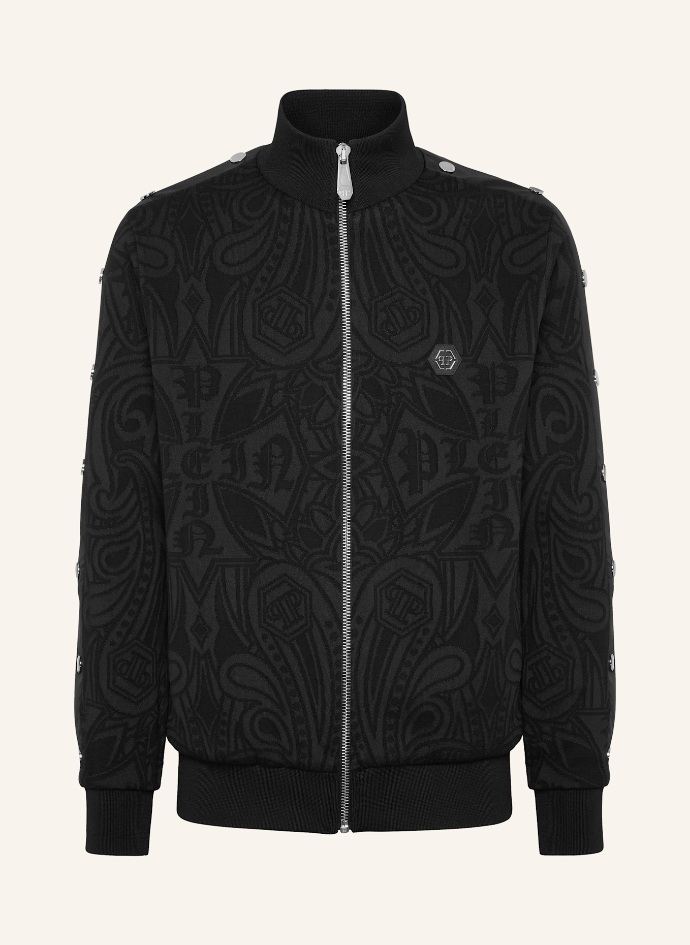 PHILIPP PLEIN Jogging-Jacke CHROME: SCHWARZ