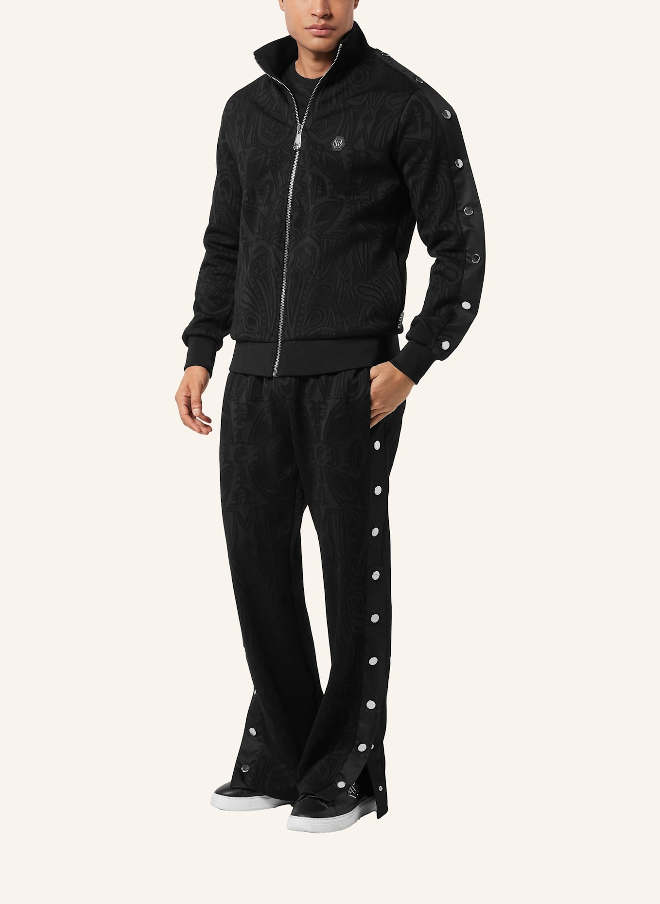 PHILIPP PLEIN Jogging-Jacke CHROME: SCHWARZ