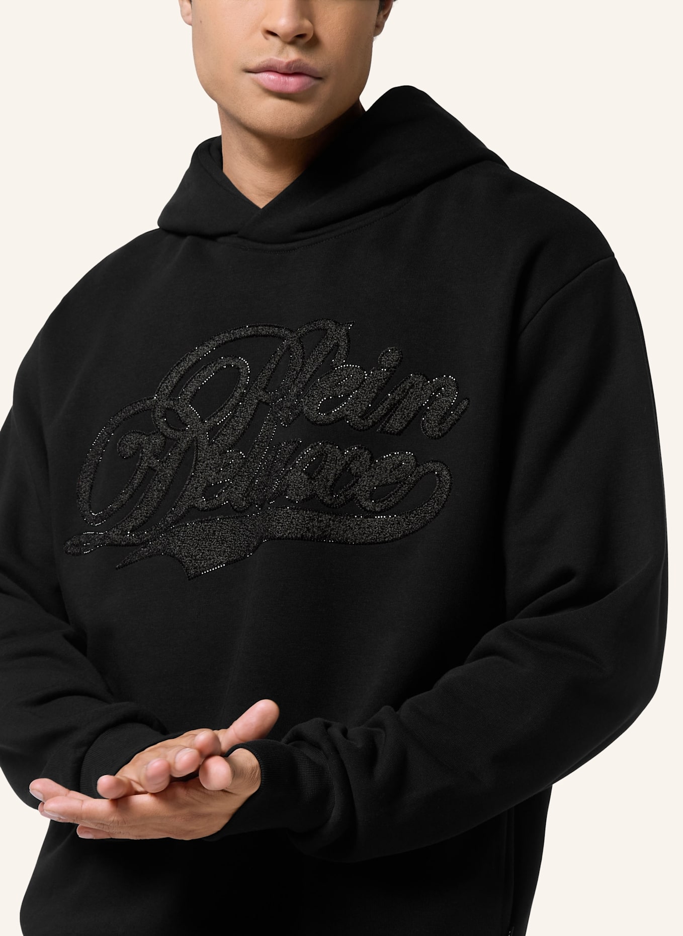 PHILIPP PLEIN Kapuzen-Sweatshirt: SCHWARZ