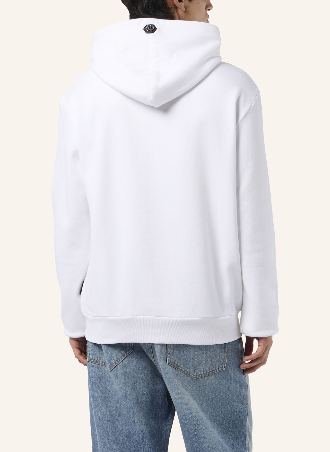 PHILIPP PLEIN Kapuzen-Sweatshirt EAGLE: WEISS