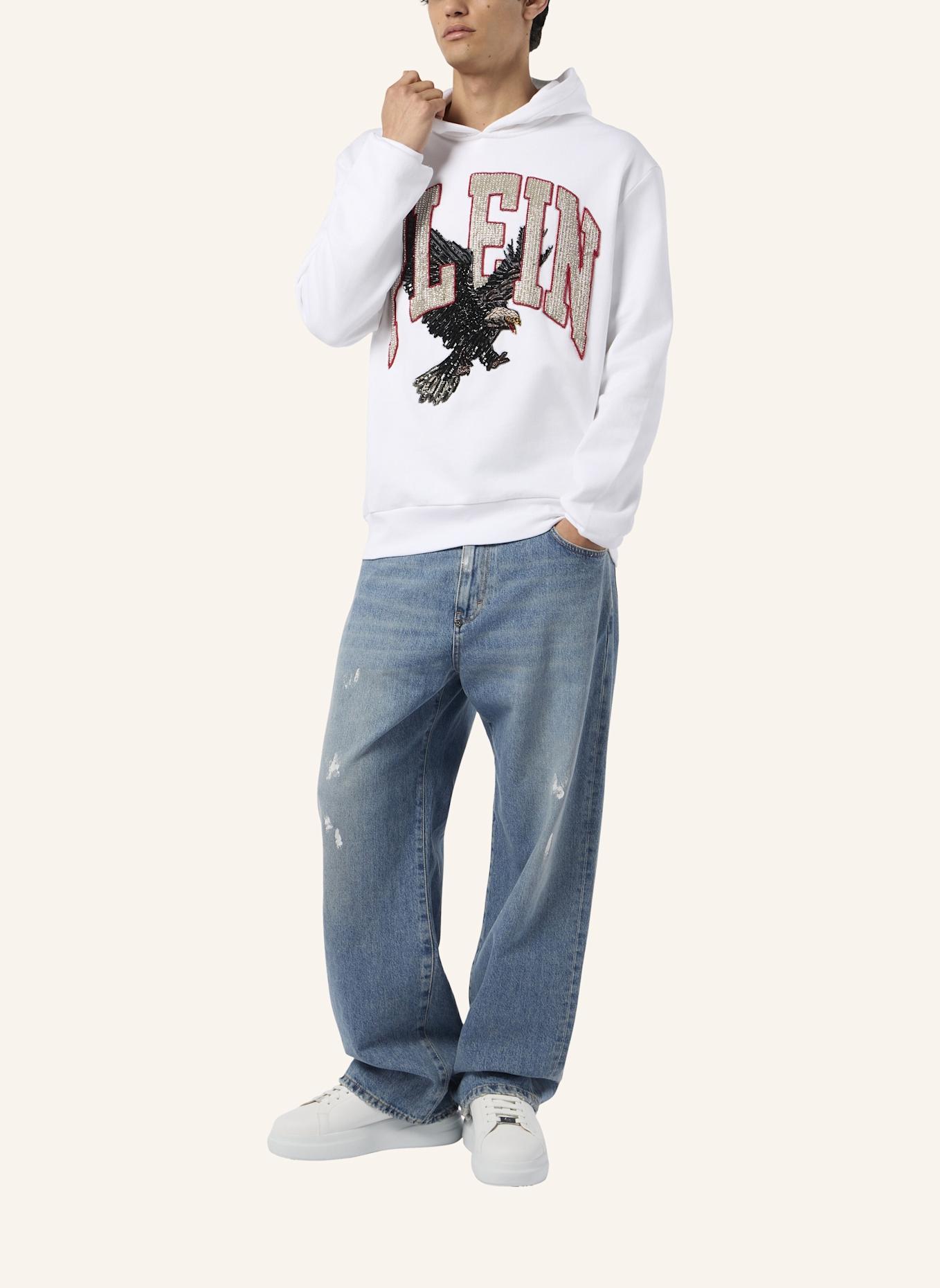 PHILIPP PLEIN Kapuzen-Sweatshirt EAGLE: WEISS