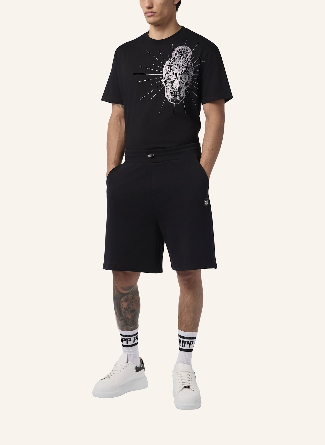 PHILIPP PLEIN PHILIPP PLEIN Fleece Shorts Basic: SCHWARZ