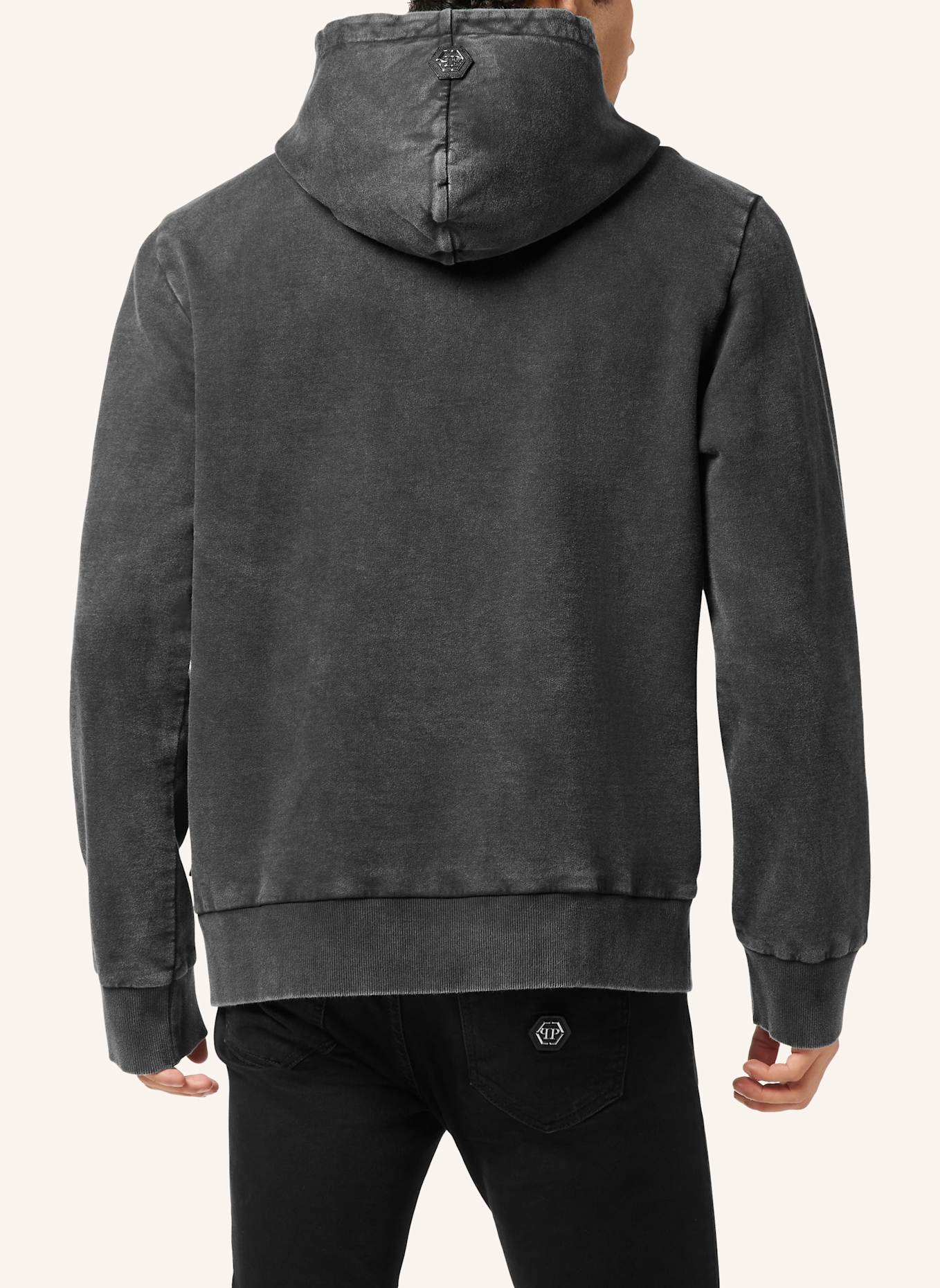 PHILIPP PLEIN Kapuzen-Sweatshirt EAGLE: SCHWARZ