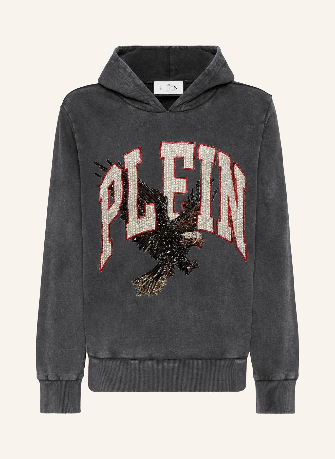 PHILIPP PLEIN Kapuzen-Sweatshirt EAGLE: SCHWARZ