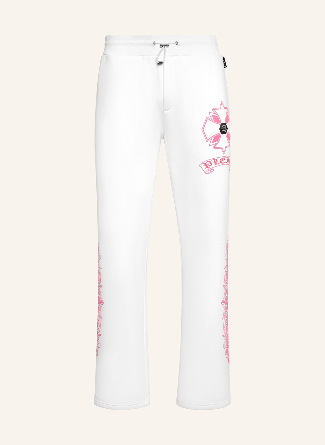 PHILIPP PLEIN Jogginghosen CHROME: WEISS/ NEONROSA